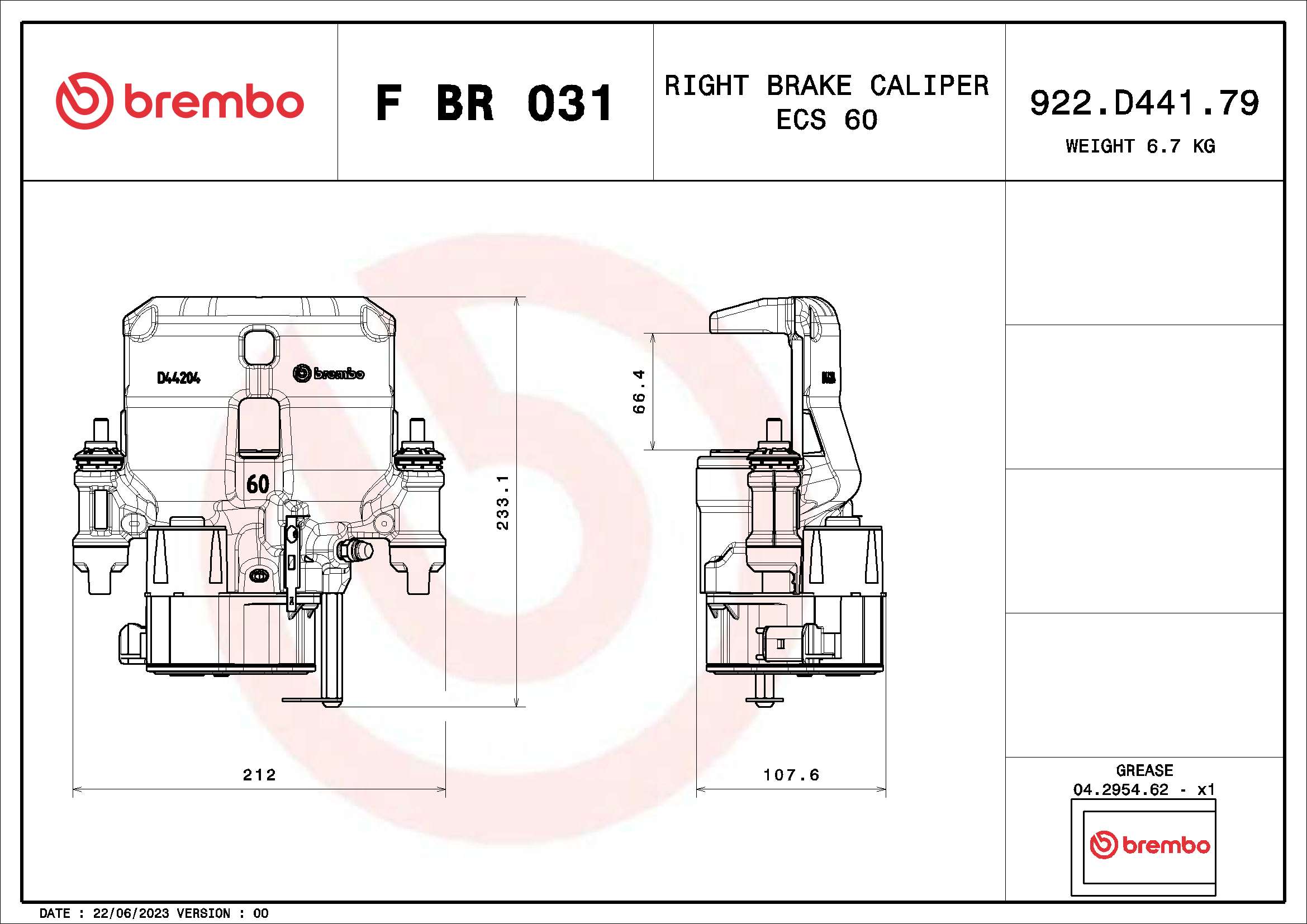 Remzadel/remklauw Brembo F BR 031
