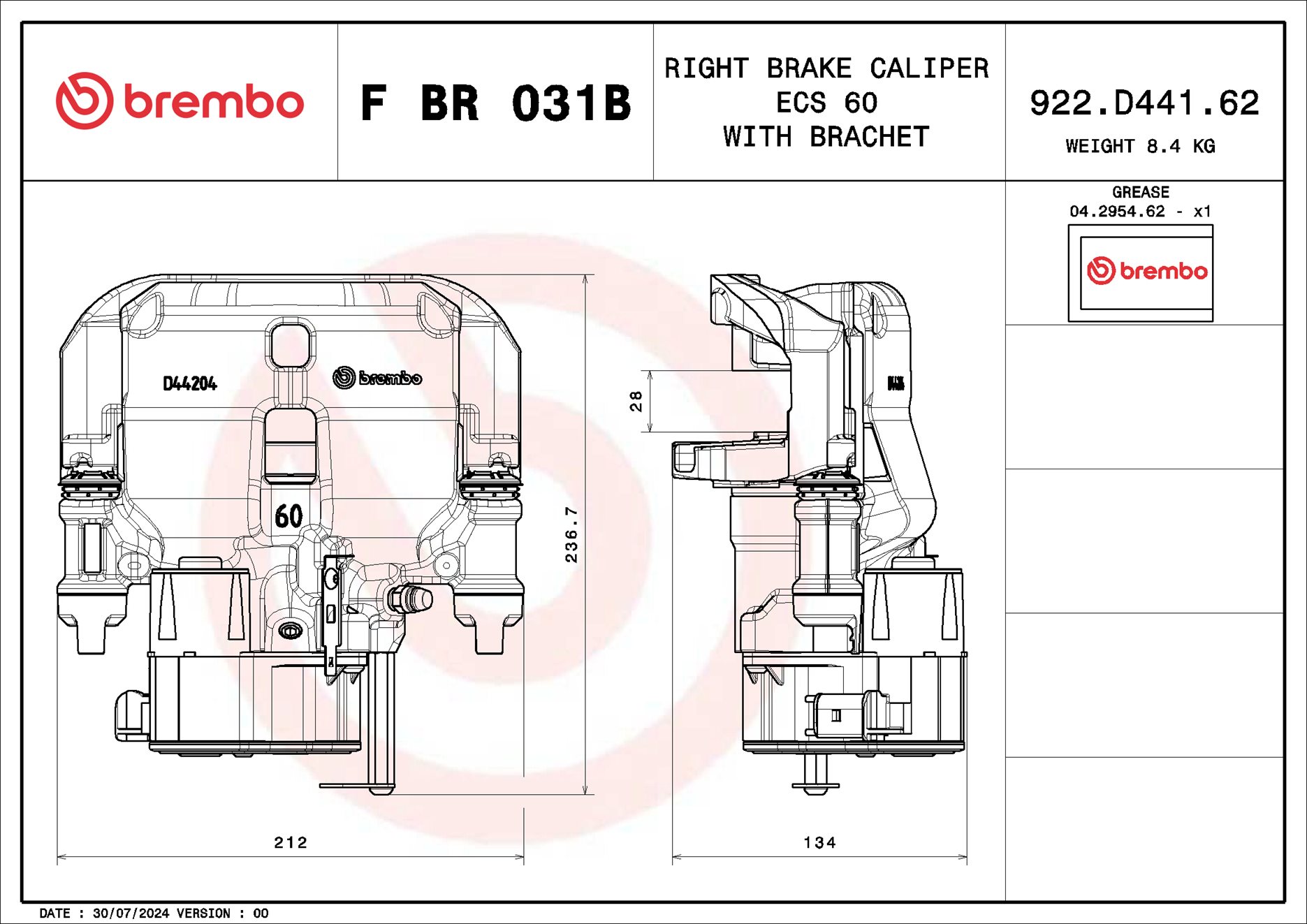 Brembo Remzadel/remklauw F BR 031B