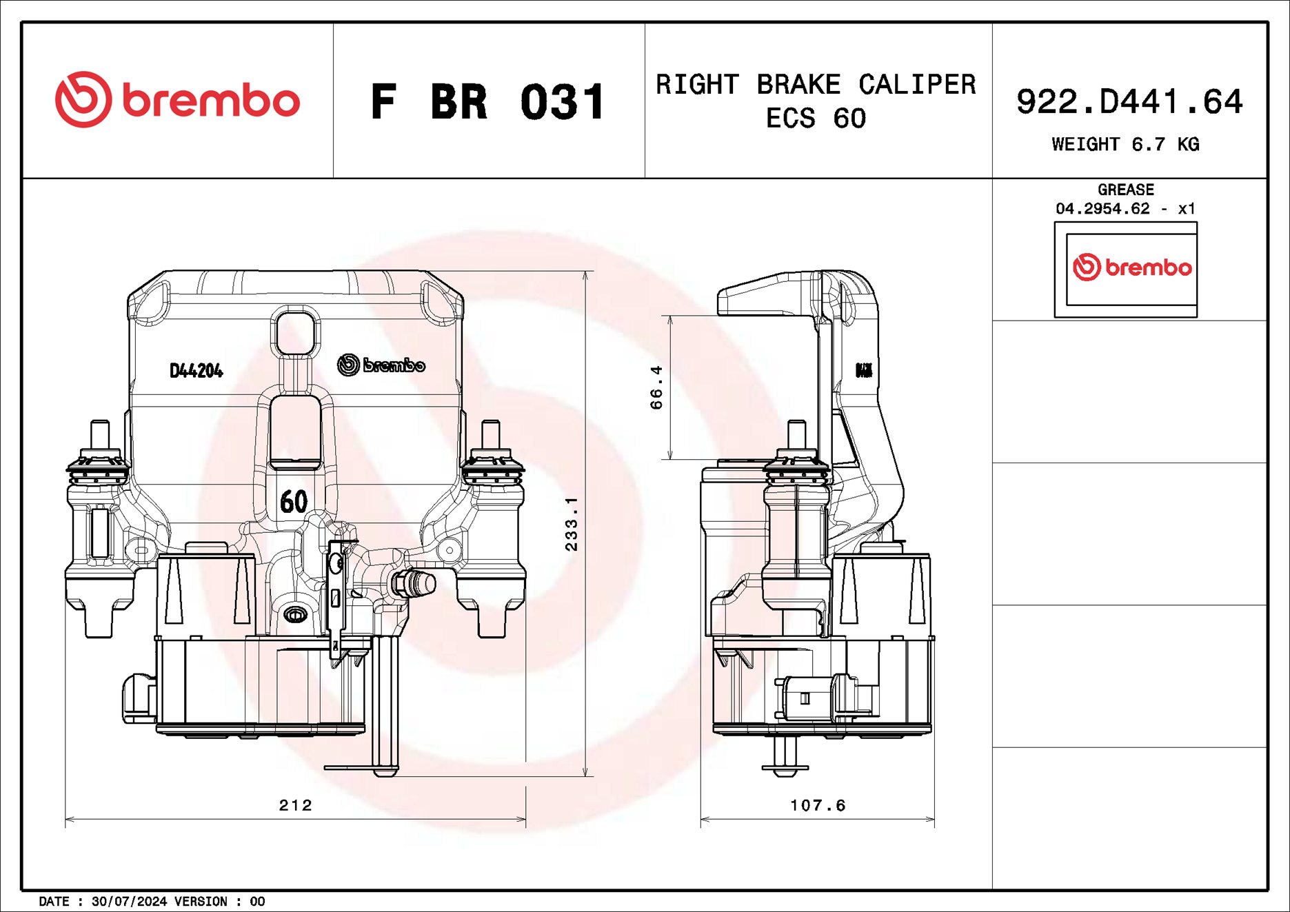 Brembo Remzadel/remklauw F BR 031