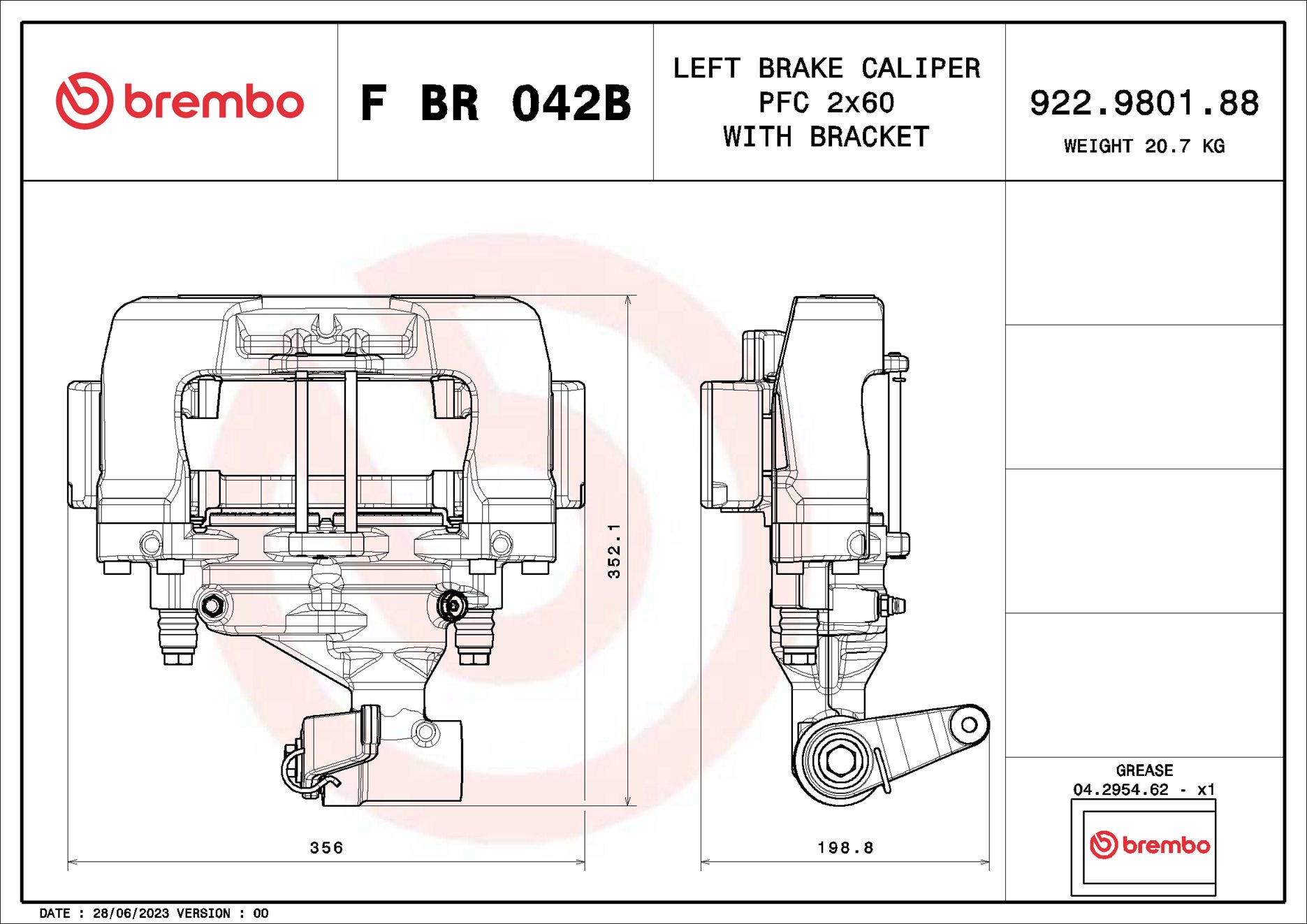 Brembo Remzadel/remklauw F BR 042B