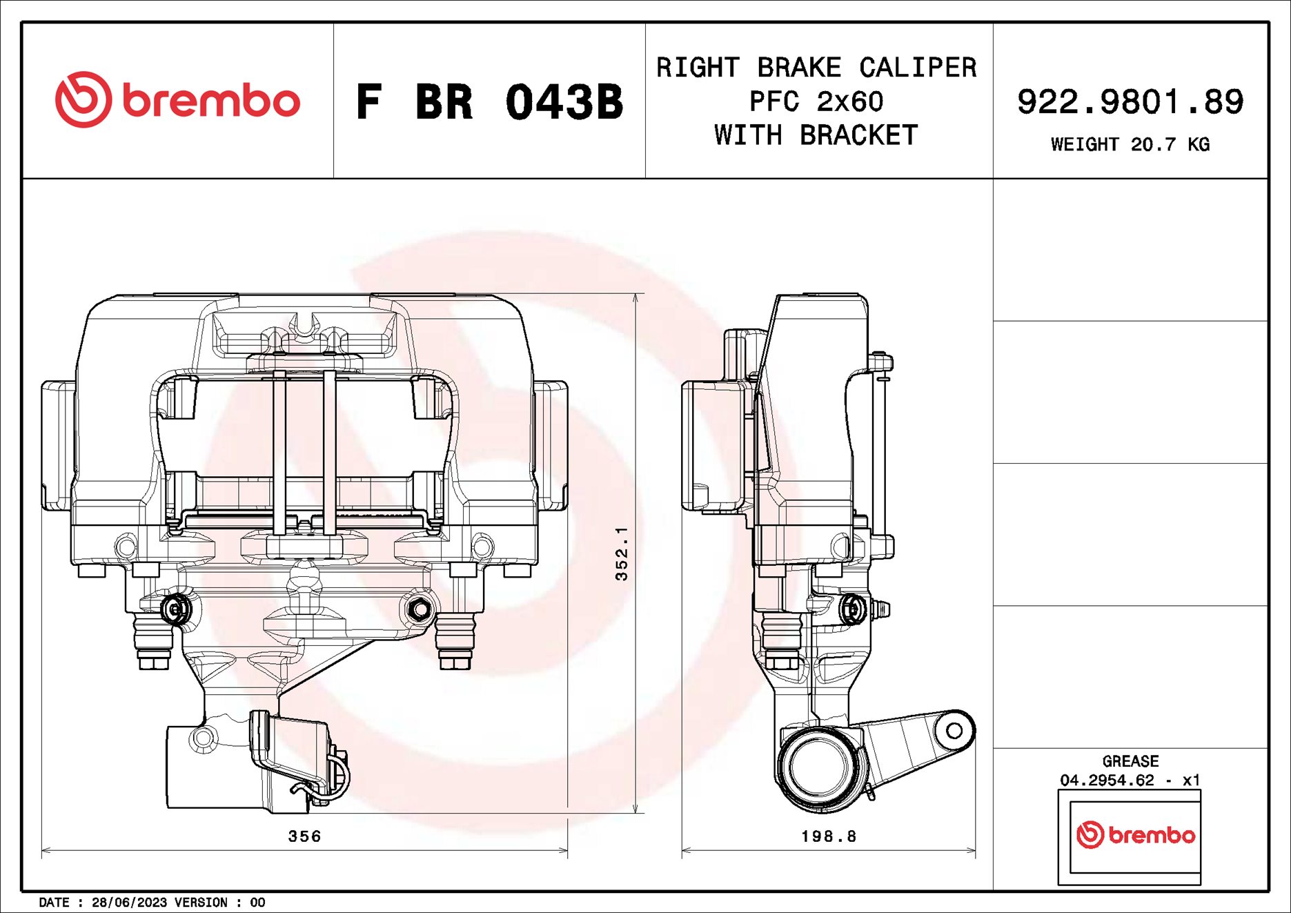 Brembo Remzadel/remklauw F BR 043B