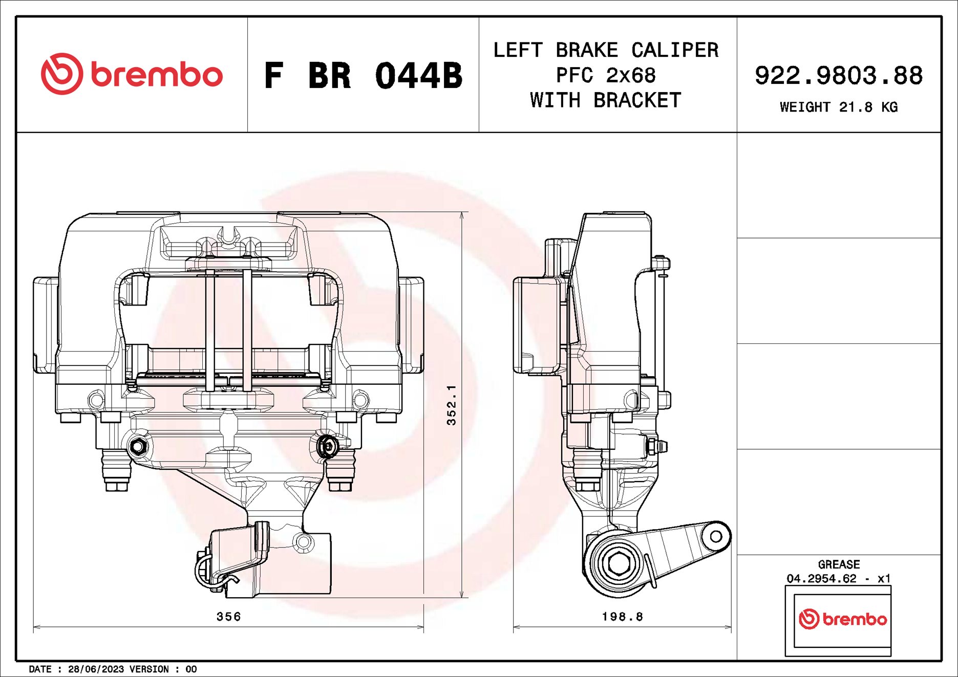 Brembo Remzadel/remklauw F BR 044B