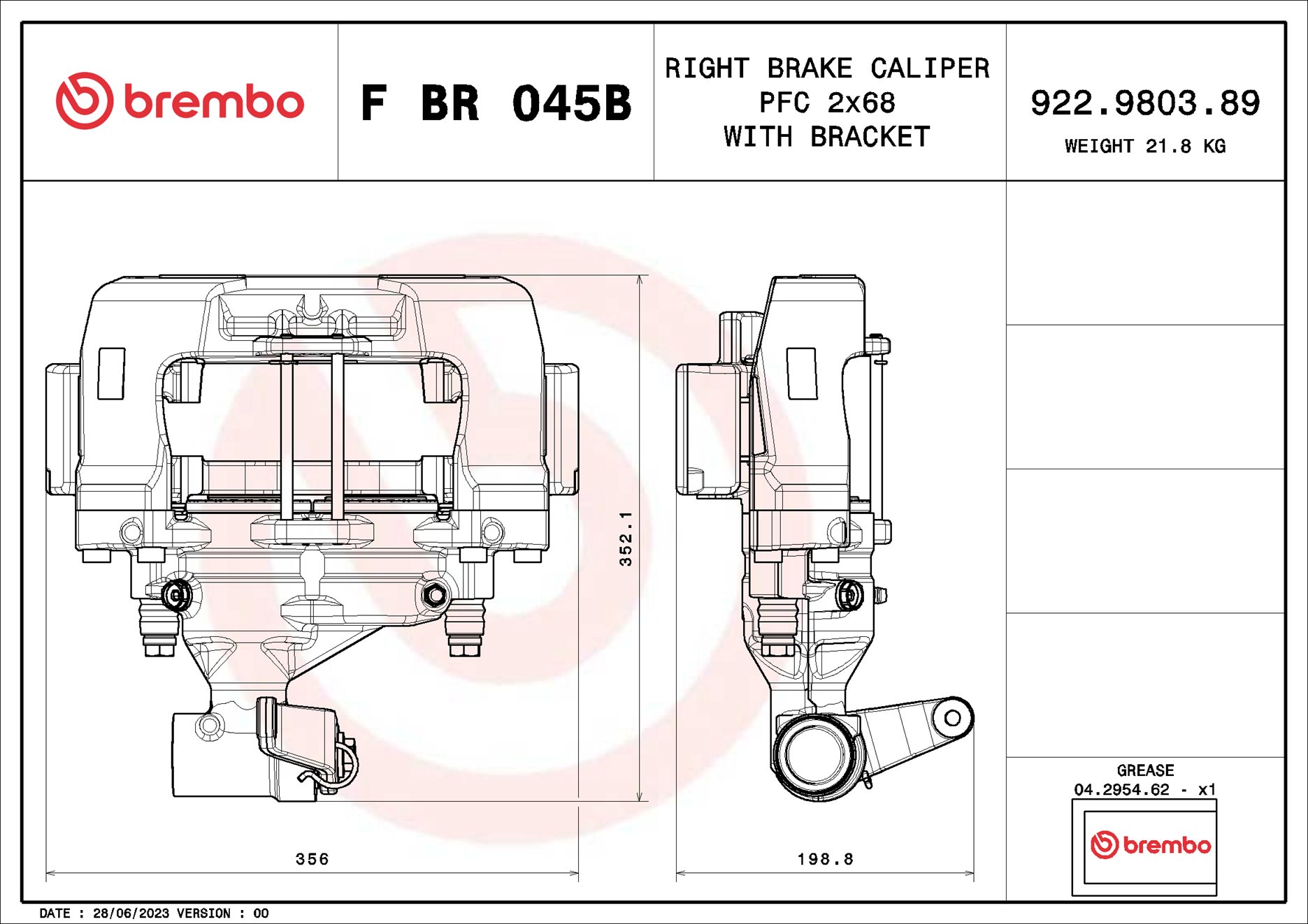 Brembo Remzadel/remklauw F BR 045B