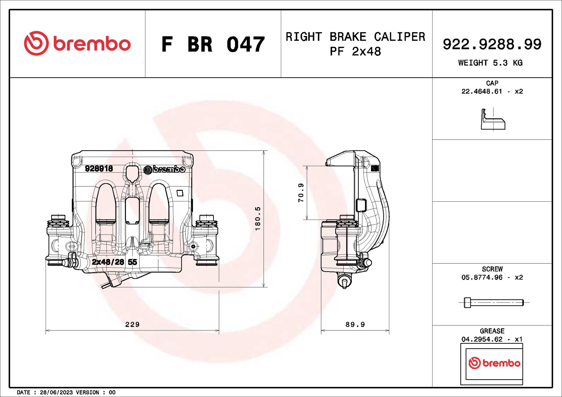 Brembo Remzadel/remklauw F BR 047