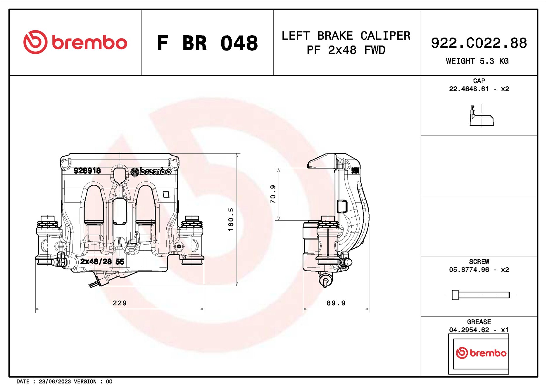 Brembo Remzadel/remklauw F BR 048