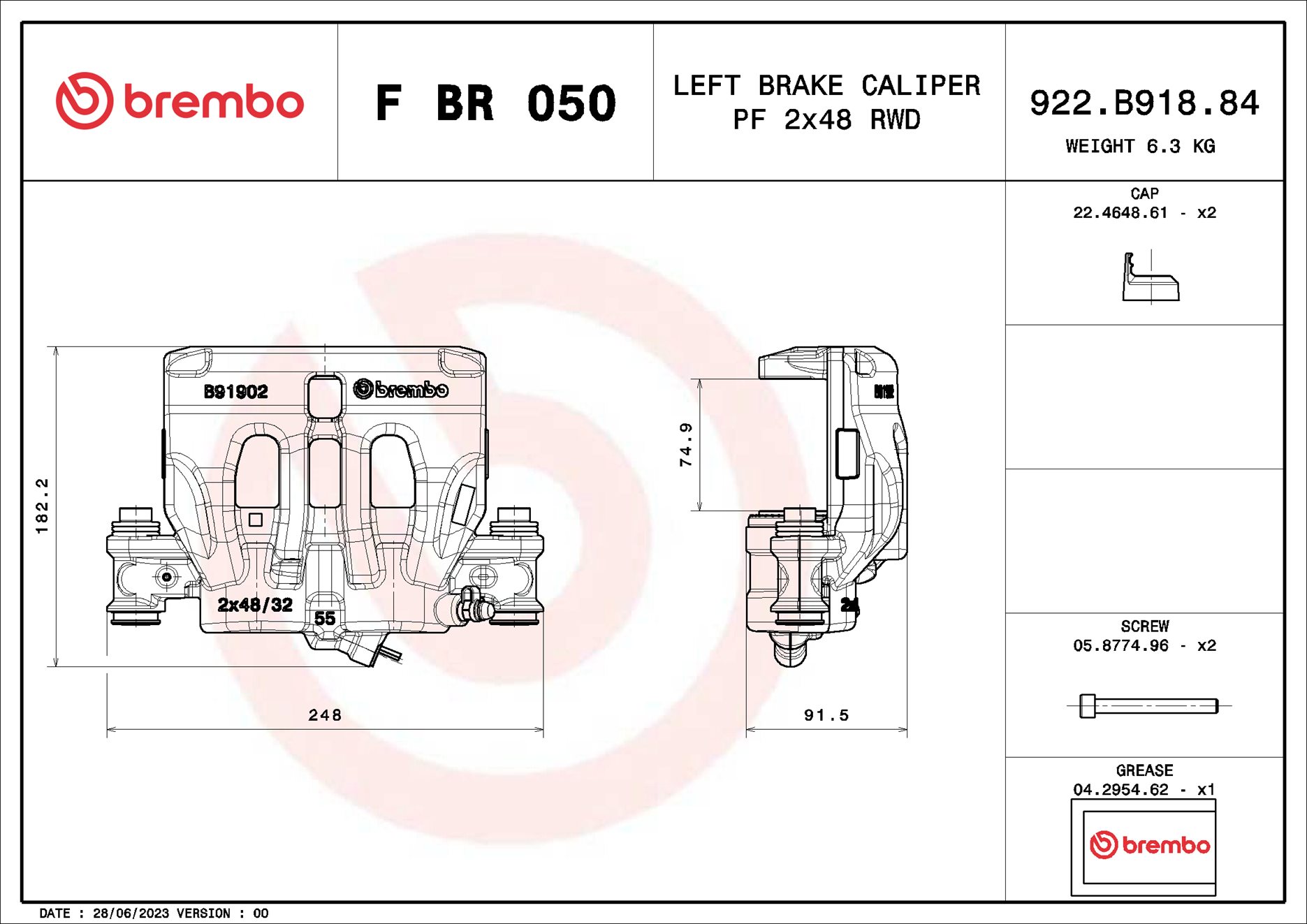 Brembo Remzadel/remklauw F BR 050