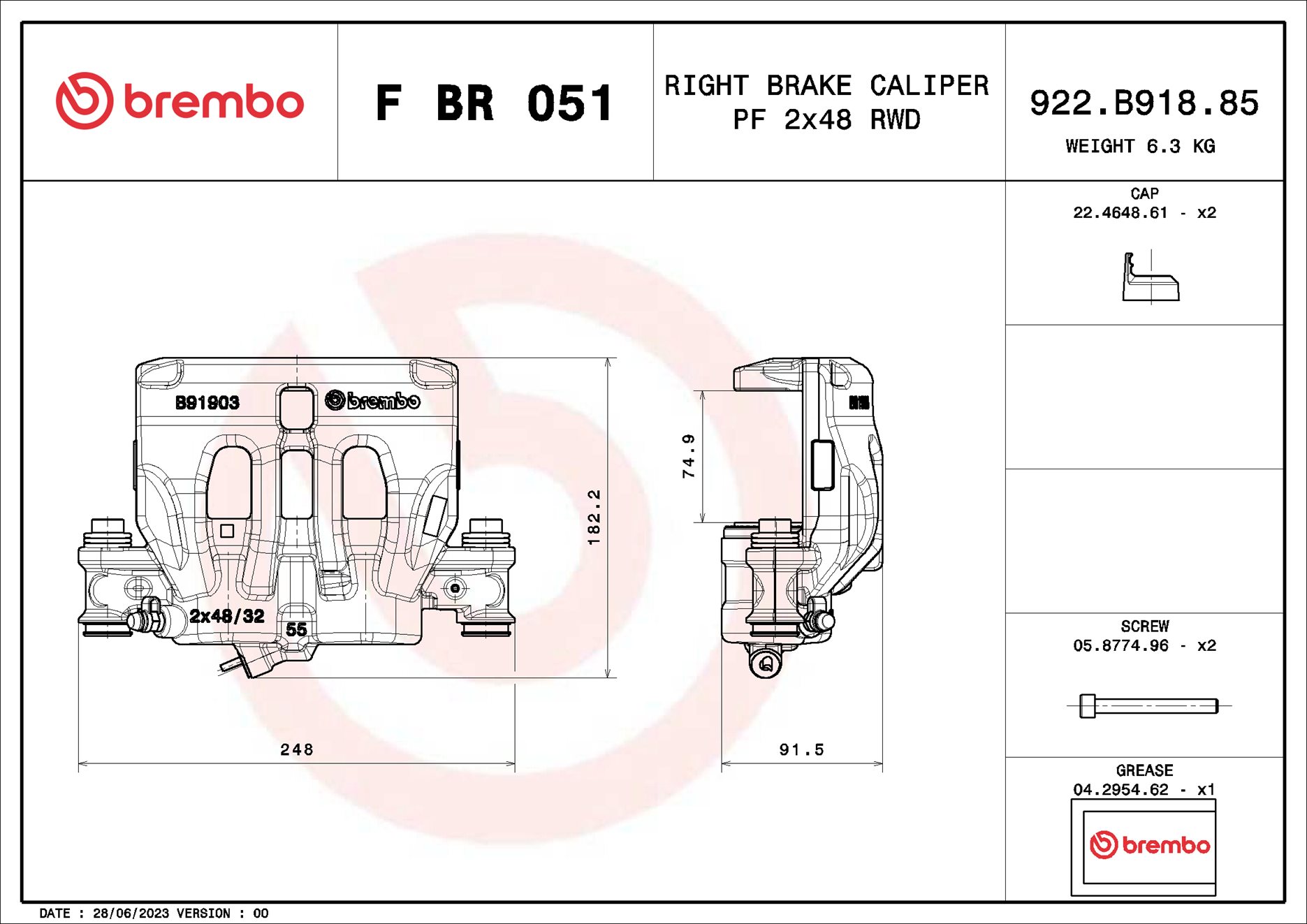Brembo Remzadel/remklauw F BR 051