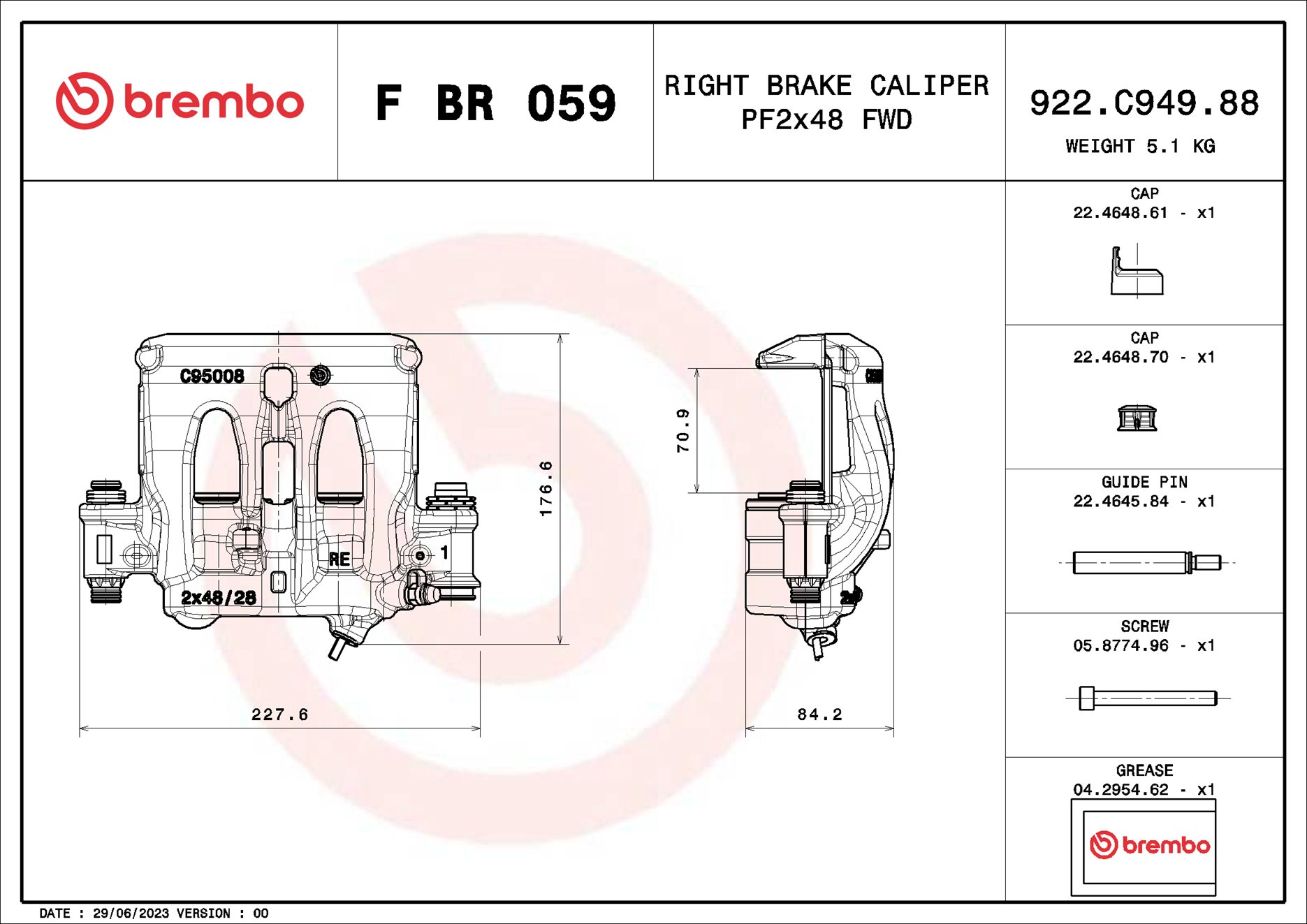 Brembo Remzadel/remklauw F BR 059