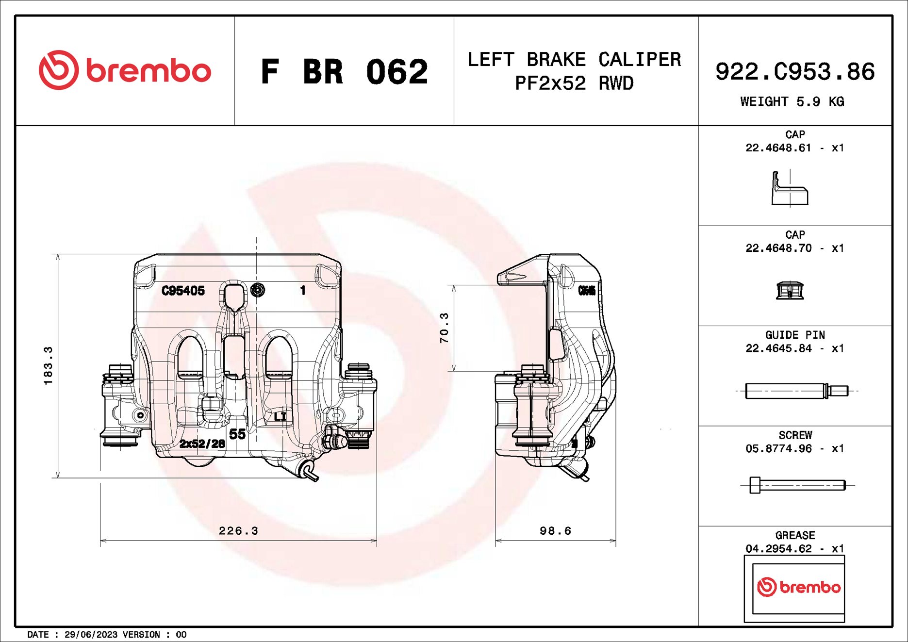 Brembo Remzadel/remklauw F BR 062