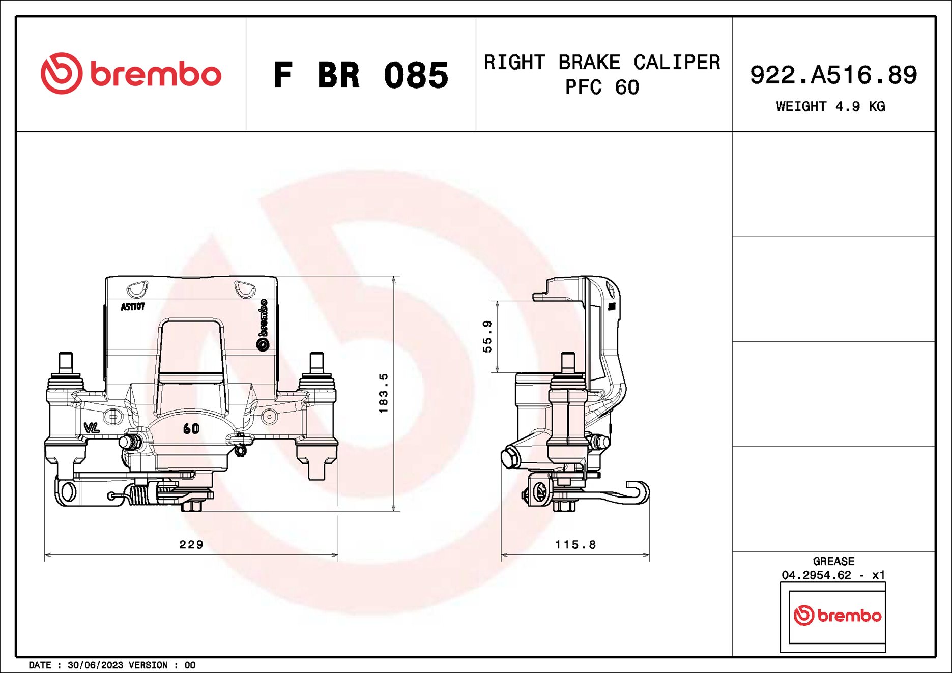 Brembo Remzadel/remklauw F BR 085