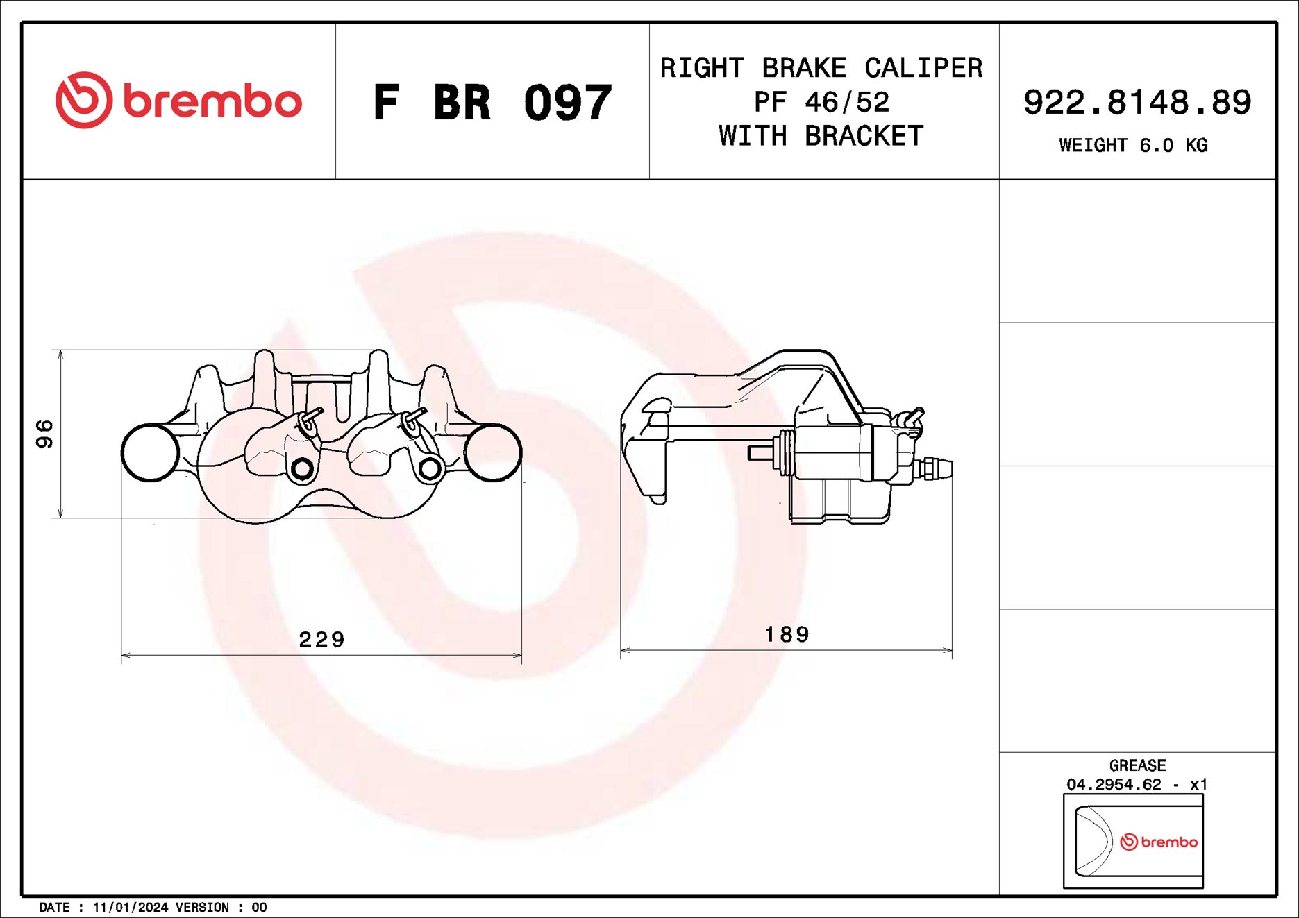 Brembo Remzadel/remklauw F BR 097