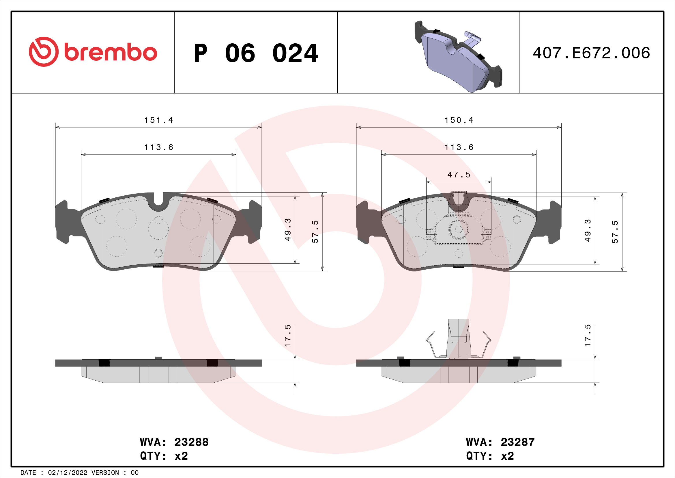 Brembo Remblokset P 06 024