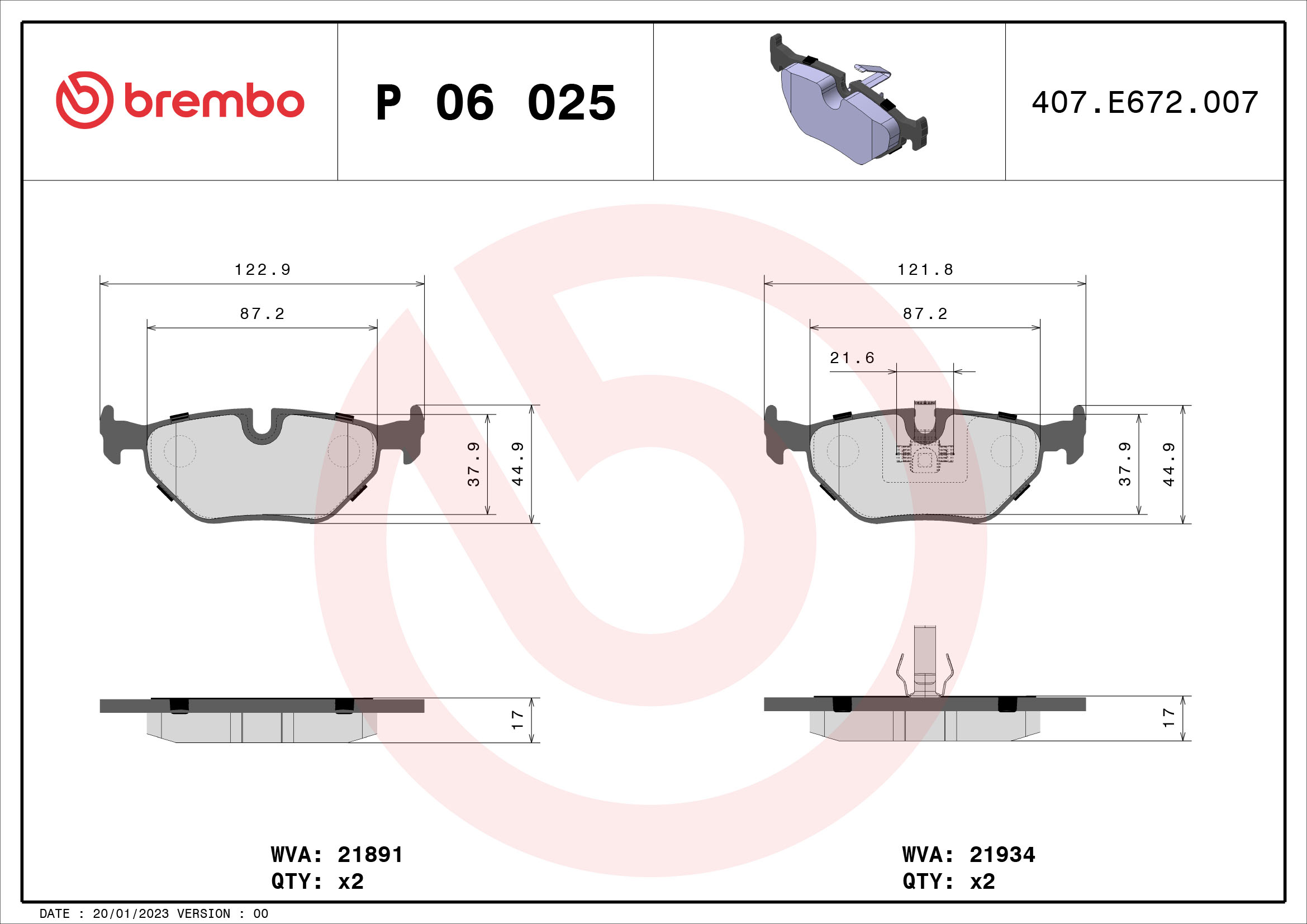 Brembo Remblokset P 06 025