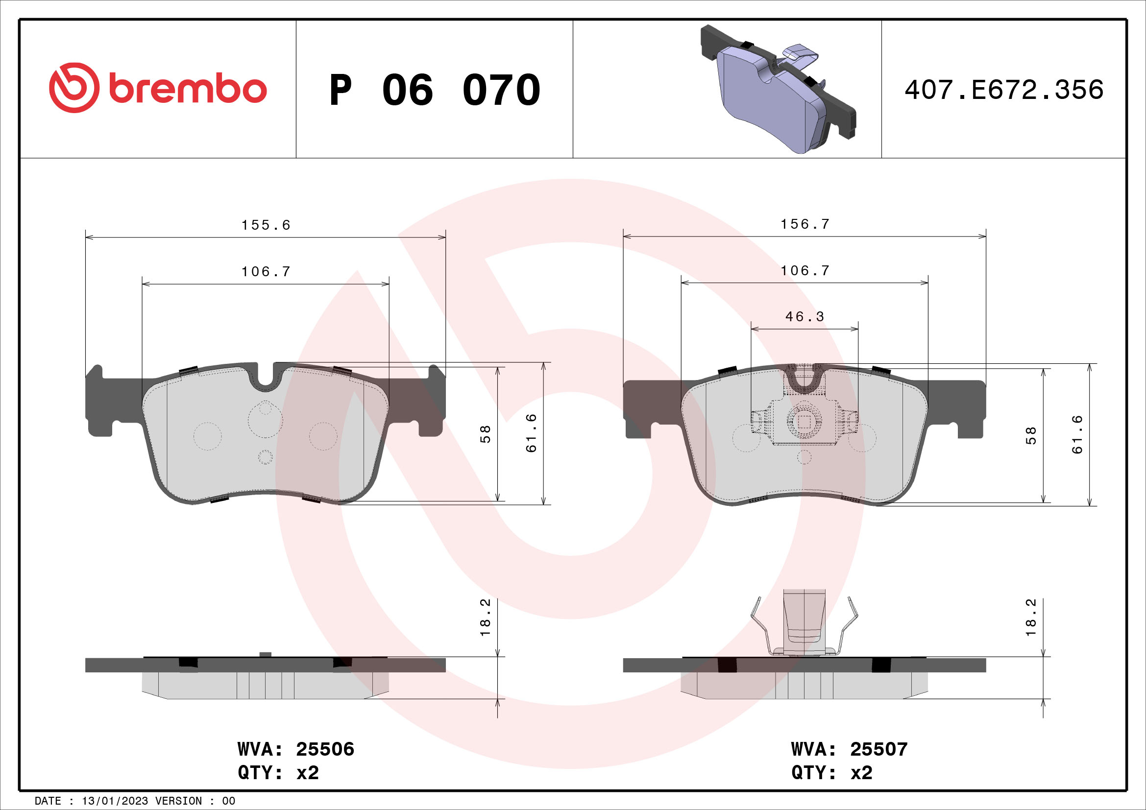 Brembo Remblokset P 06 070