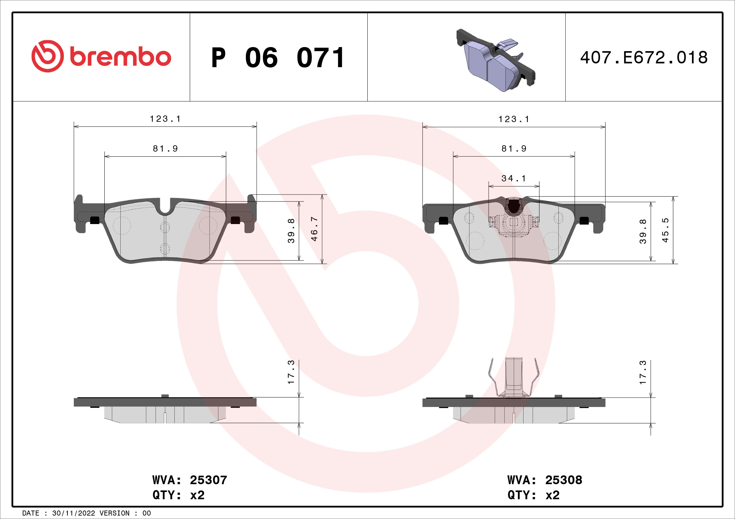 Brembo Remblokset P 06 071