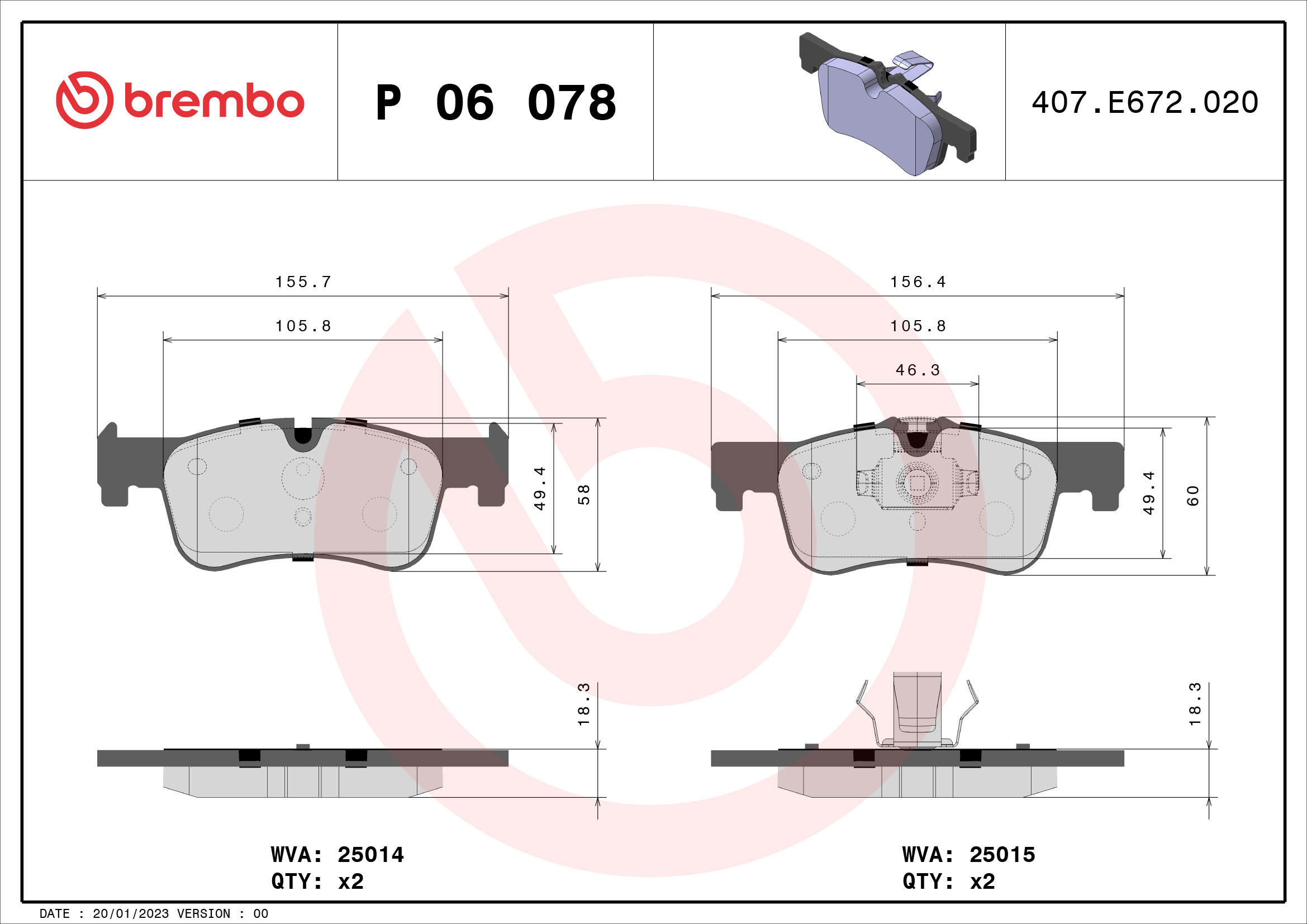 Brembo Remblokset P 06 078X