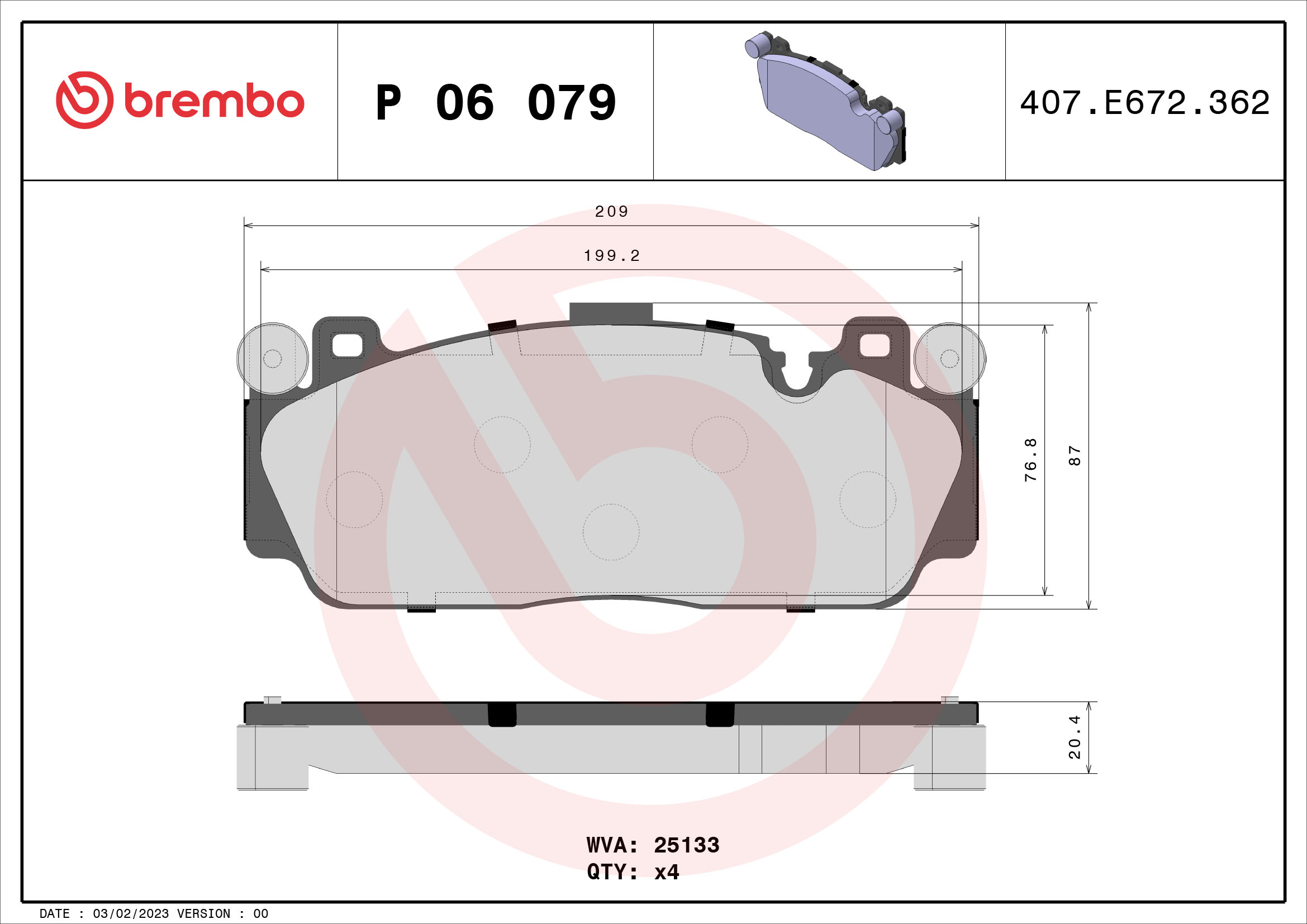 Brembo Remblokset P 06 079