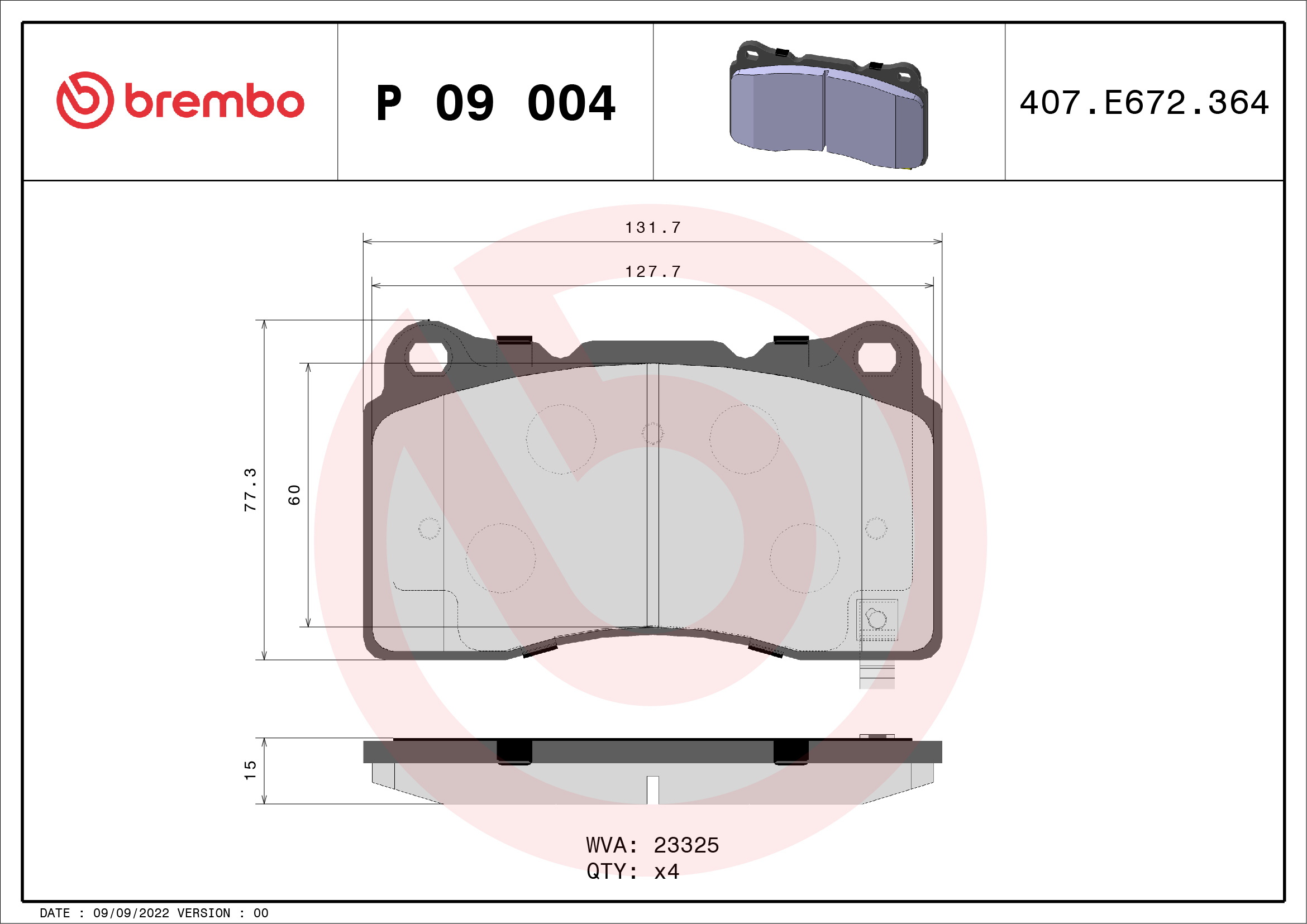 Brembo Remblokset P 09 004