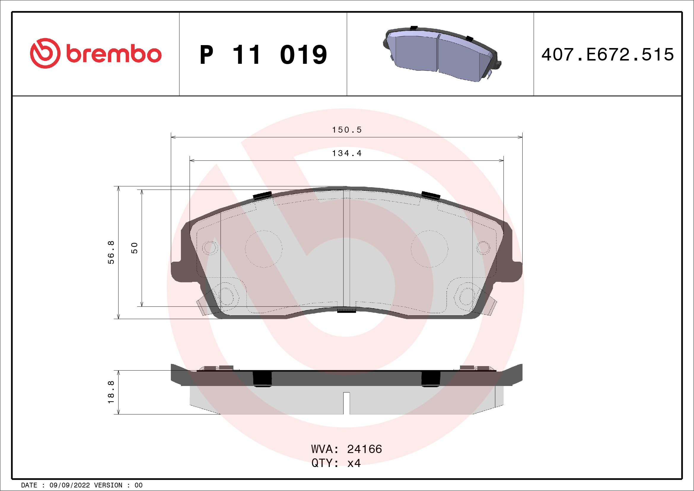 Brembo Remblokset P 11 019