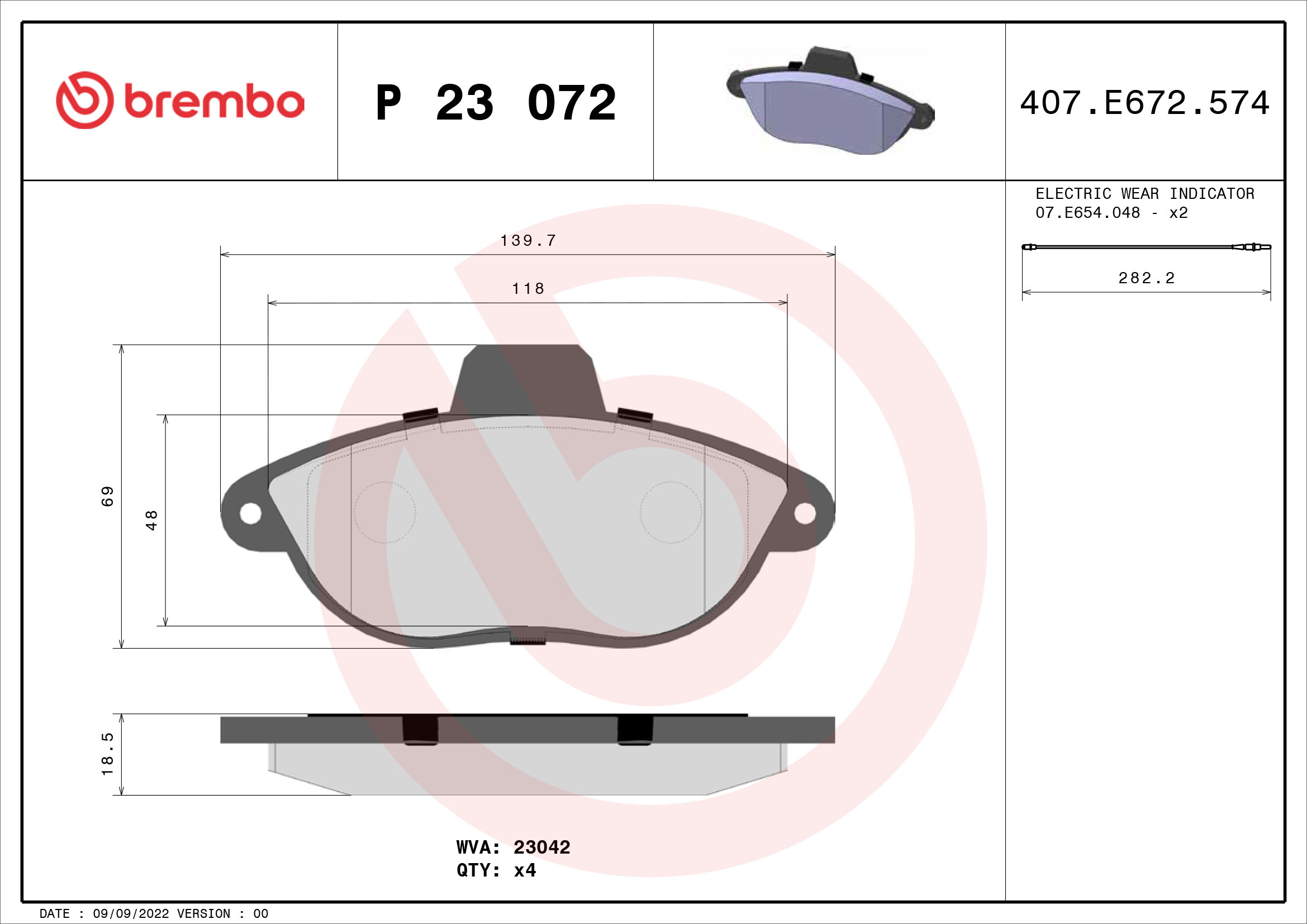 Brembo Remblokset P 23 072