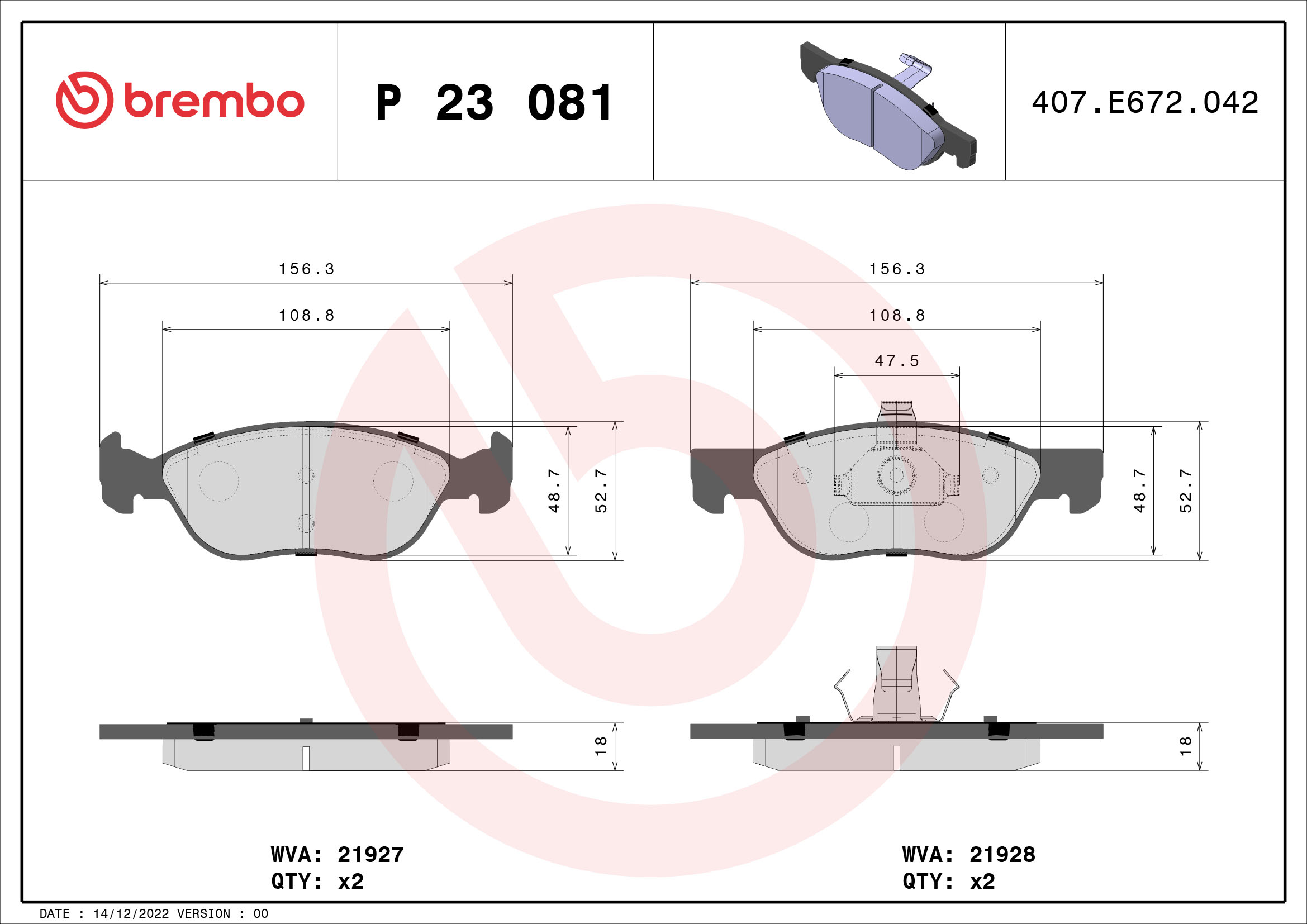 Remblokset Brembo P 23 081