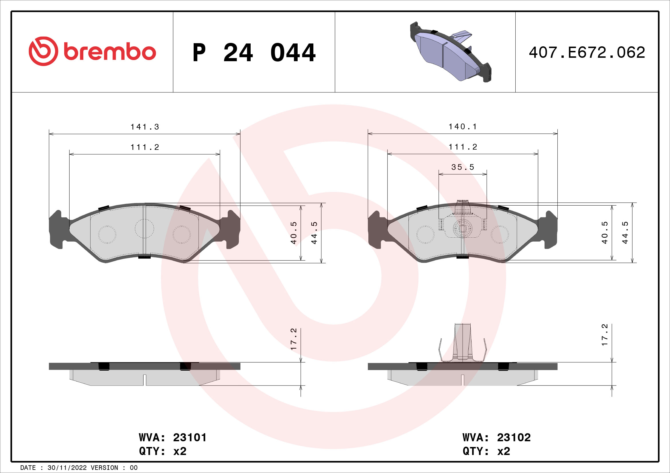 Brembo Remblokset P 24 044