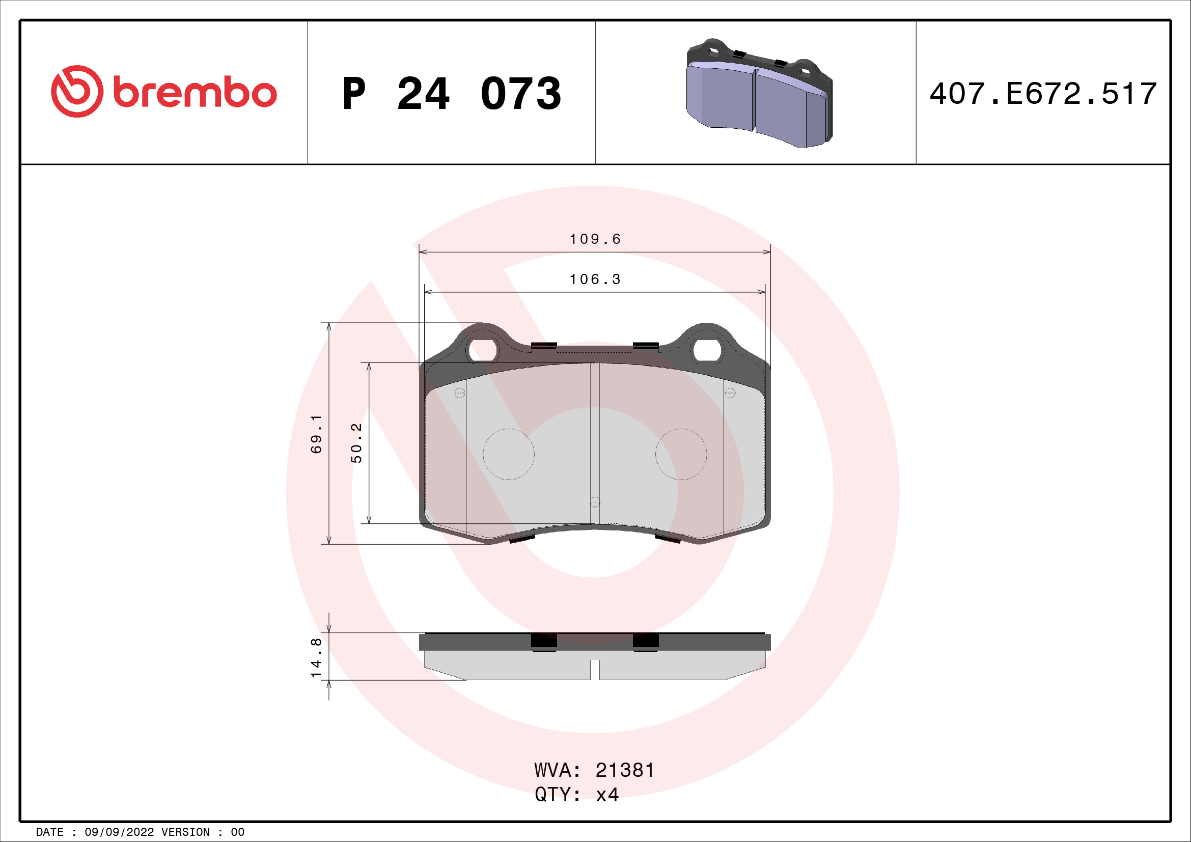 Brembo Remblokset P 24 073