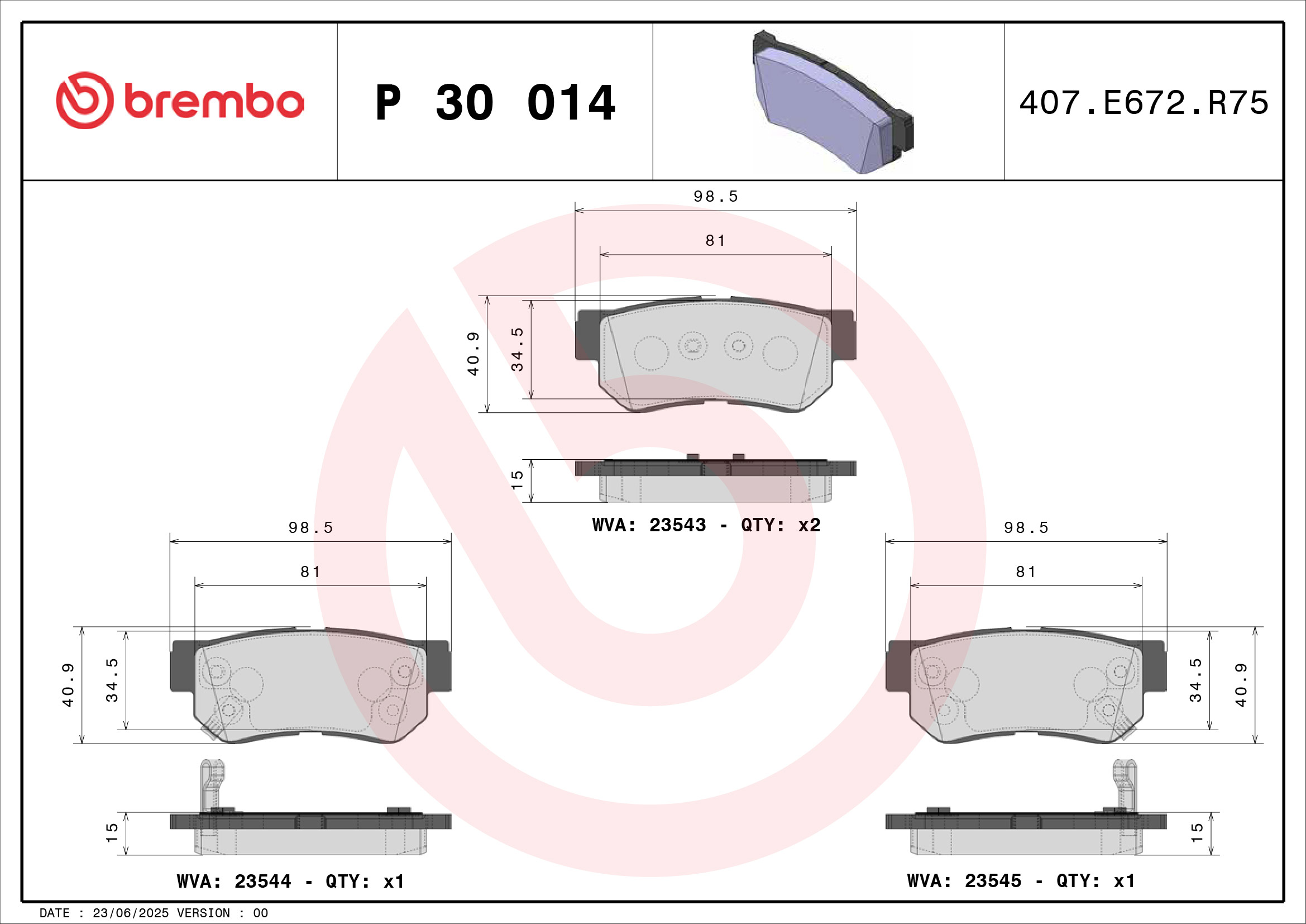 Brembo Remblokset P 30 014