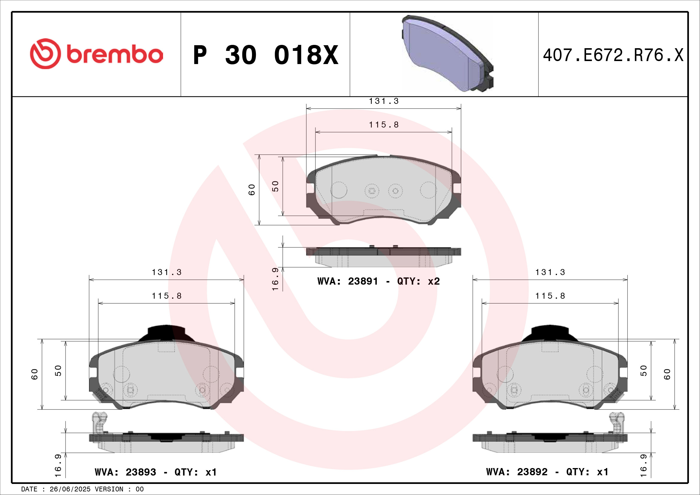 Brembo Remblokset P 30 018X