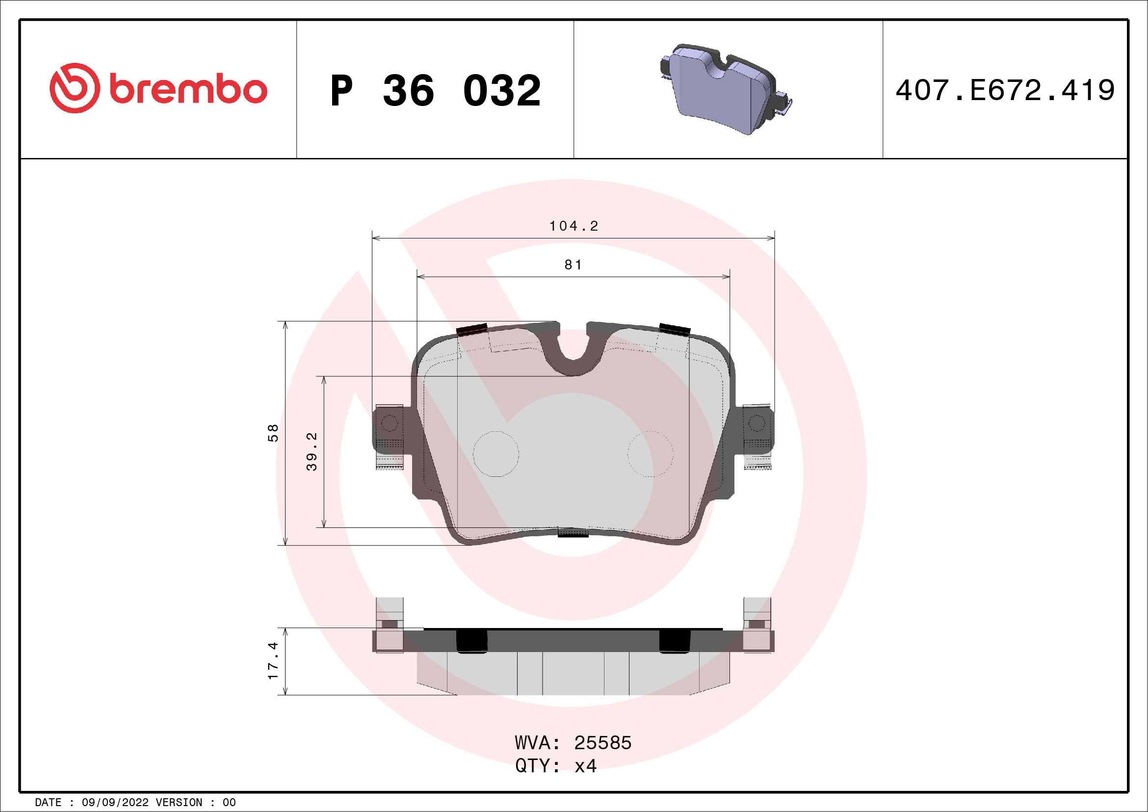 Brembo Remblokset P 36 032