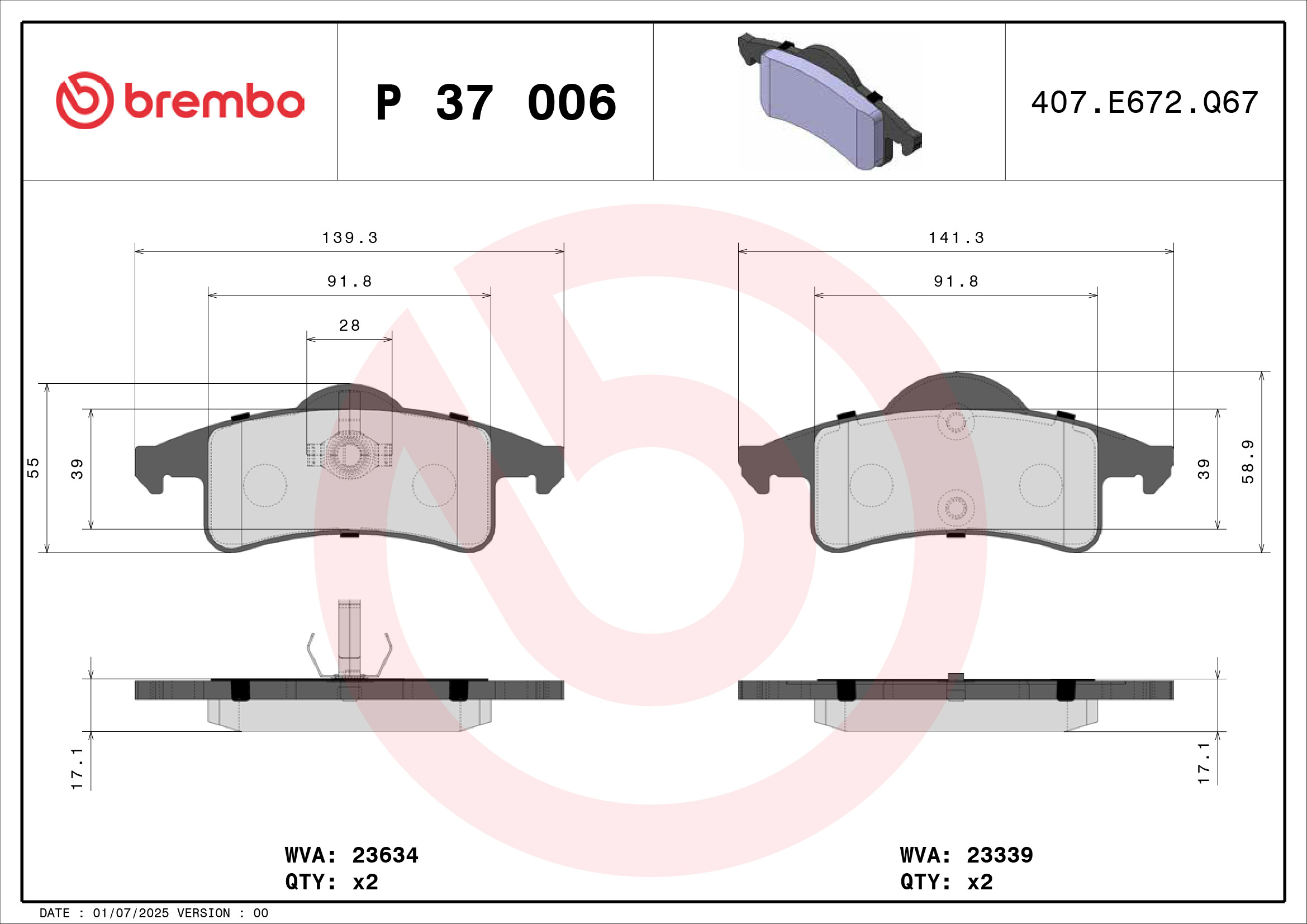 Brembo Remblokset P 37 006