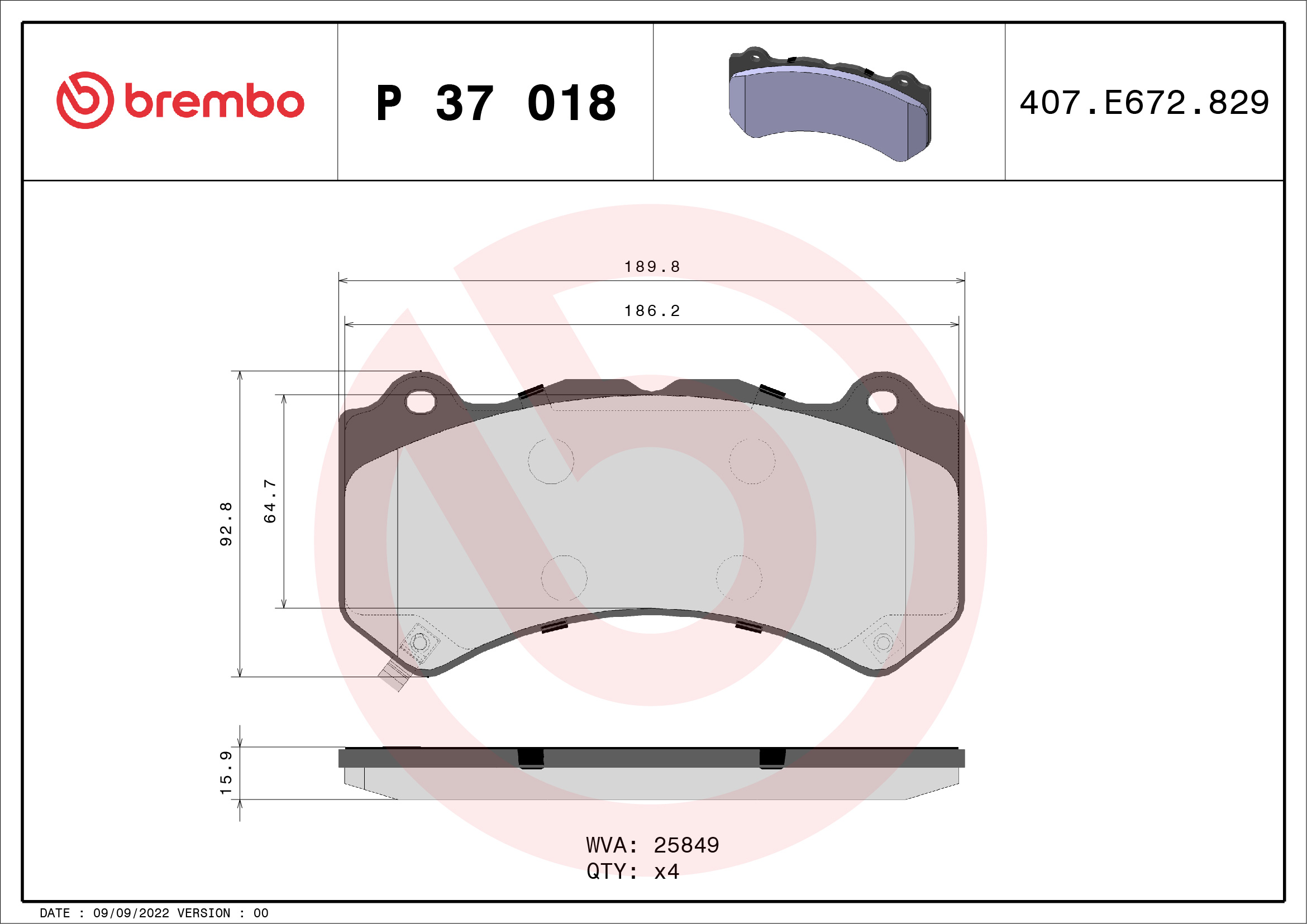 Brembo Remblokset P 37 018