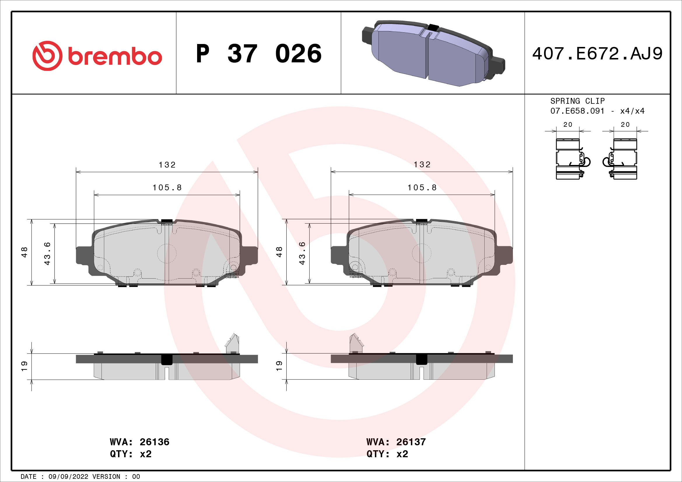 Brembo Remblokset P 37 026