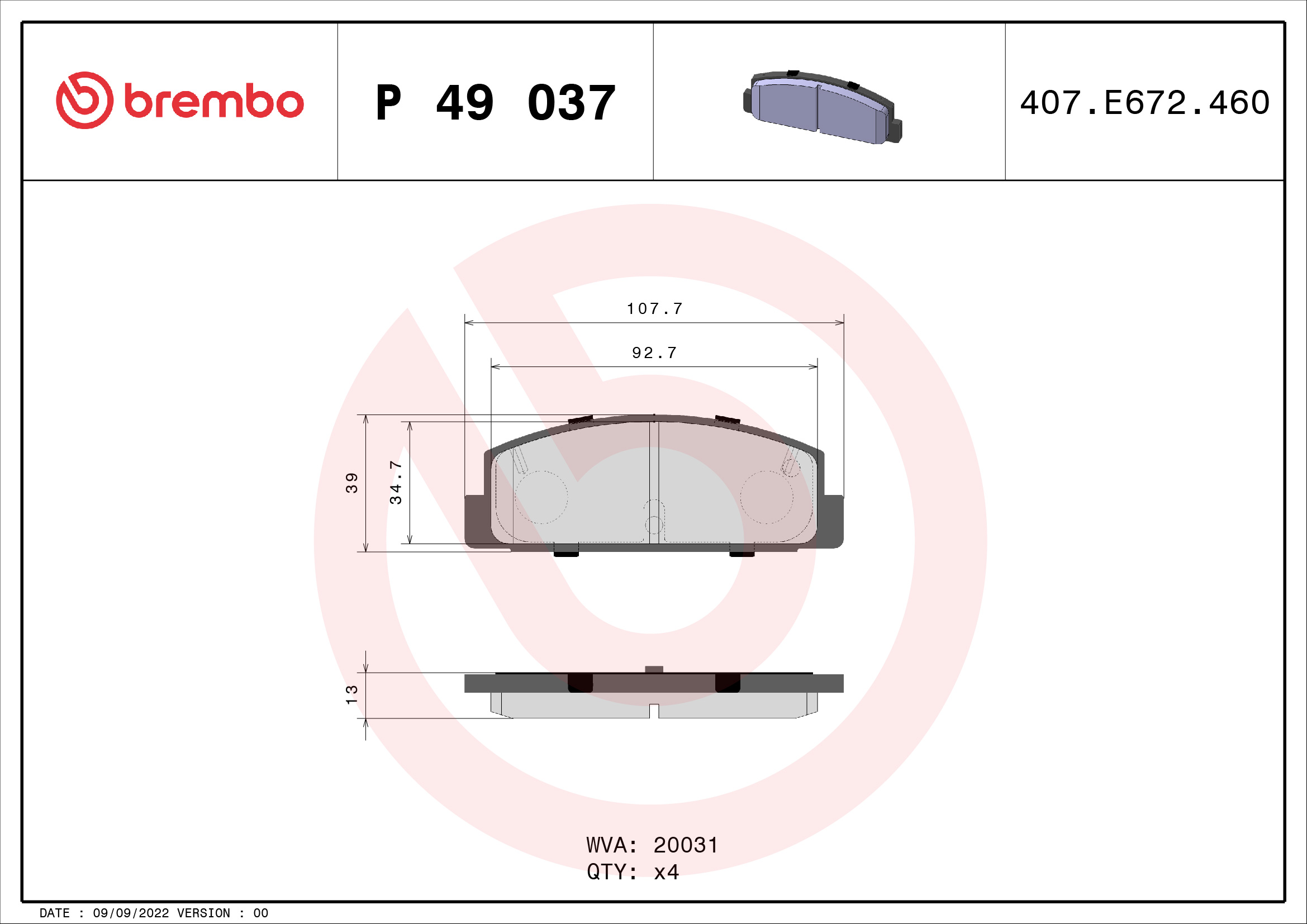 Brembo Remblokset P 49 037