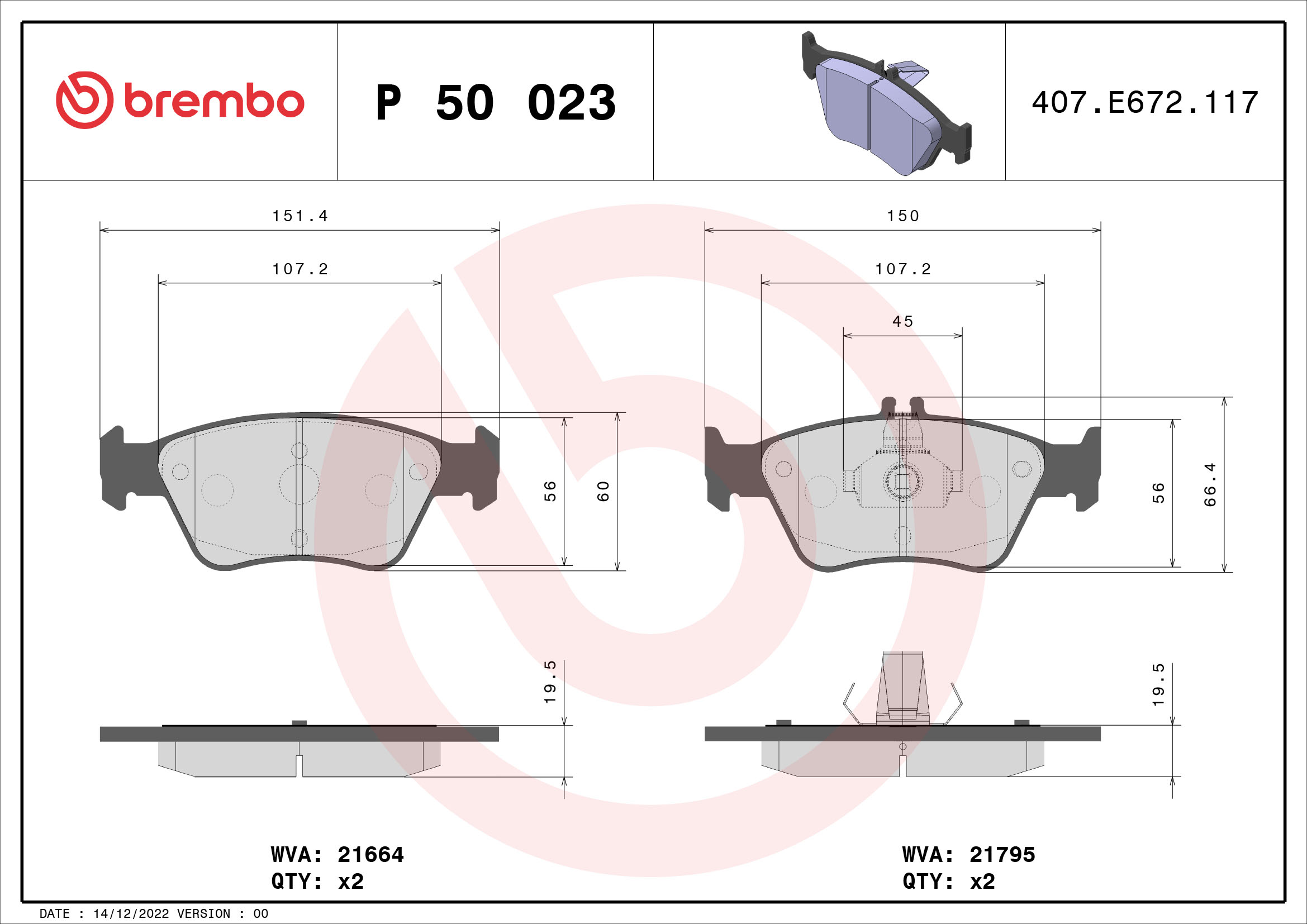 Brembo Remblokset P 50 023