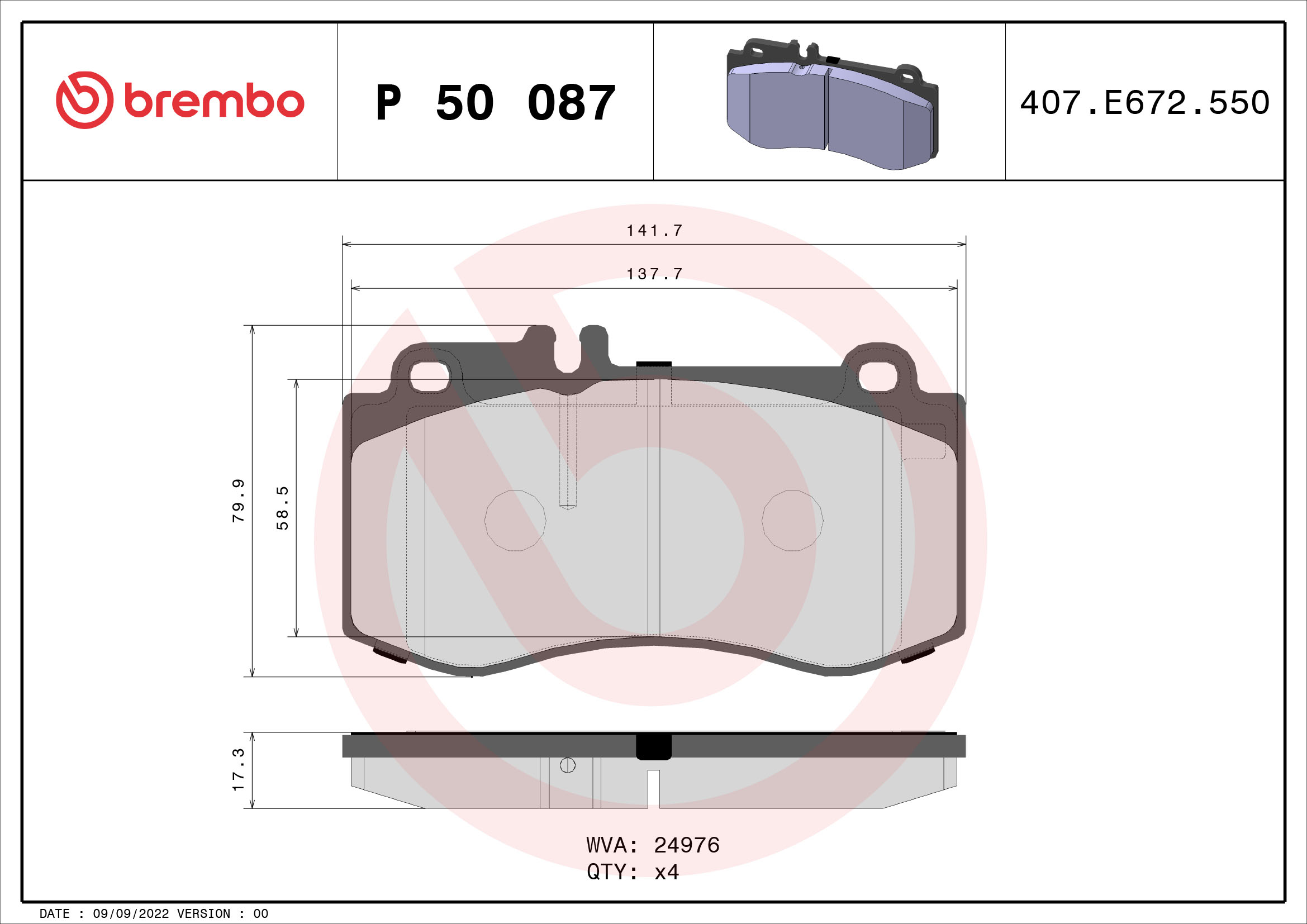 Brembo Remblokset P 50 087