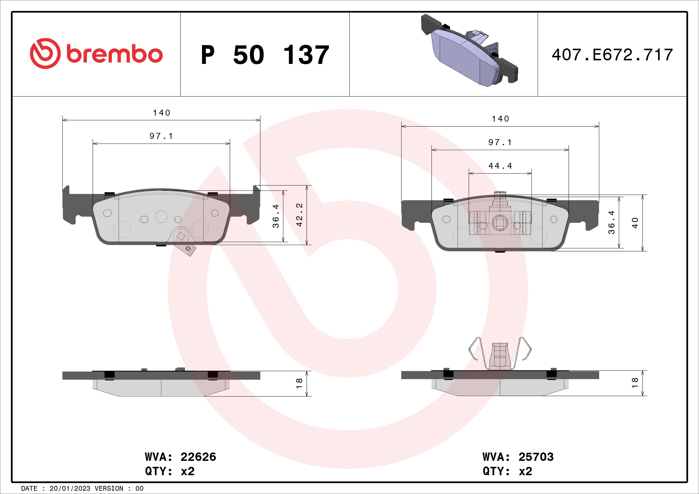 Remblokset Brembo P 50 137