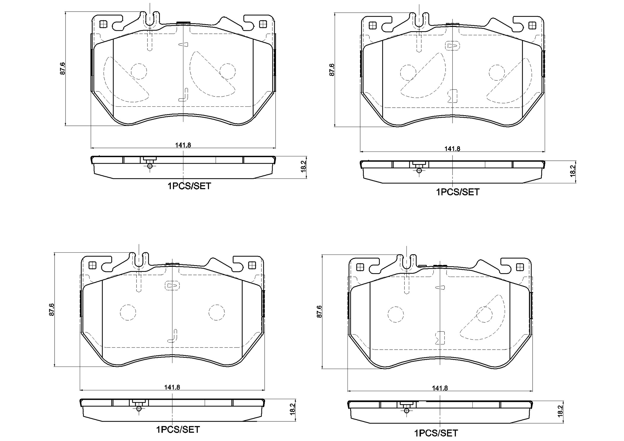 Remblokkenset, schijfrem Brembo P 50 180