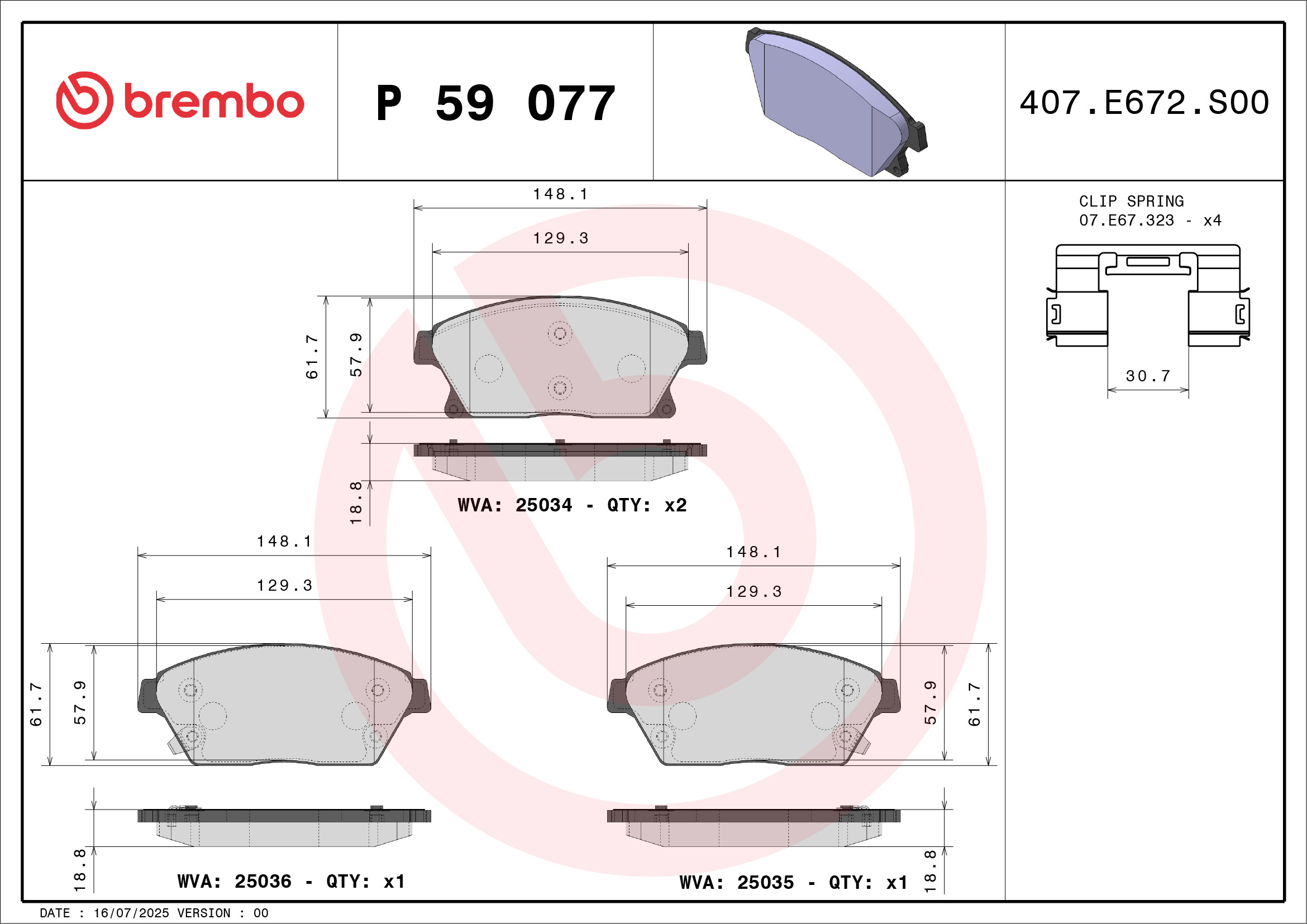 Brembo Remblokset P 59 077
