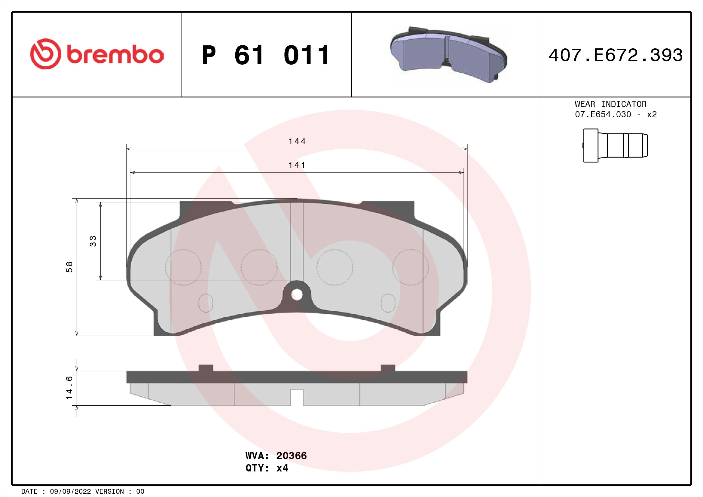 Brembo Remblokset P 61 011