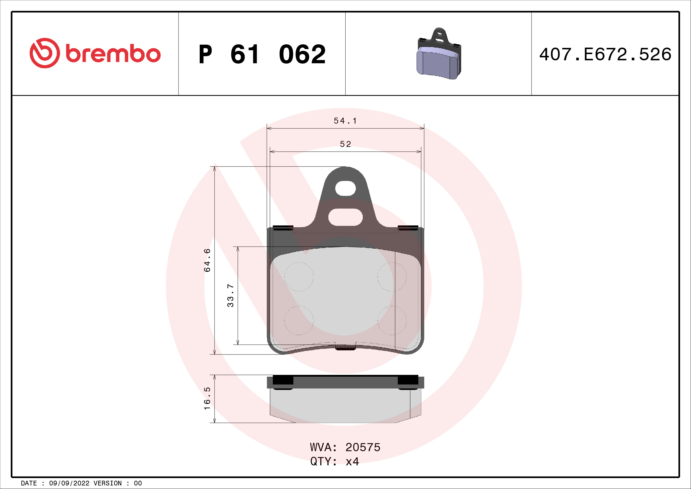 Brembo Remblokset P 61 062