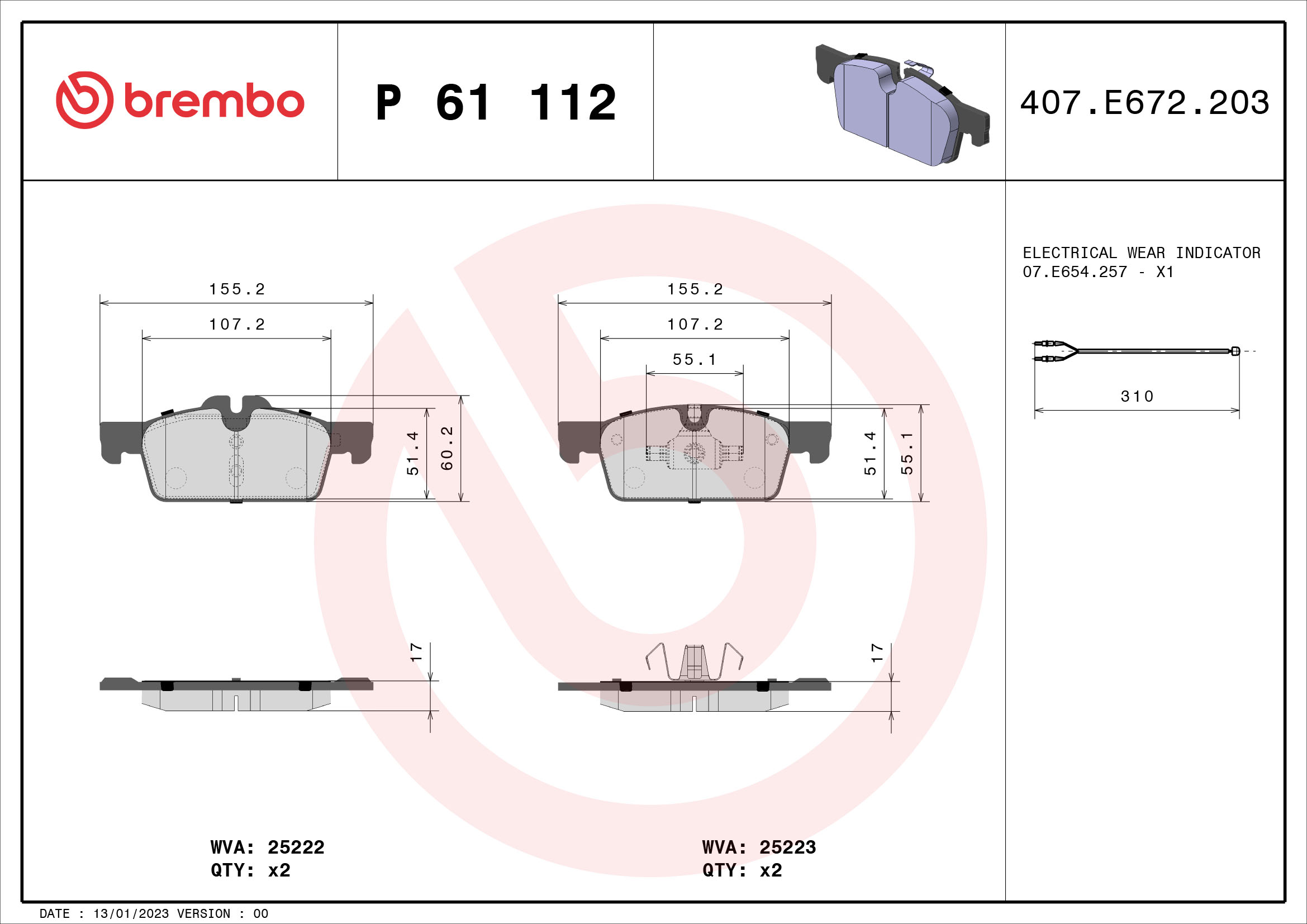 Brembo Remblokset P 61 112