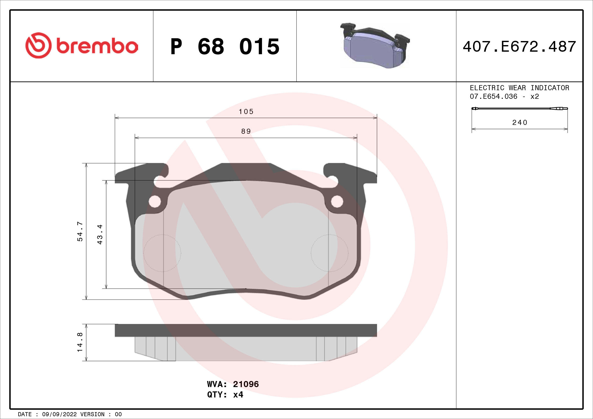 Remblokset Brembo P 68 015