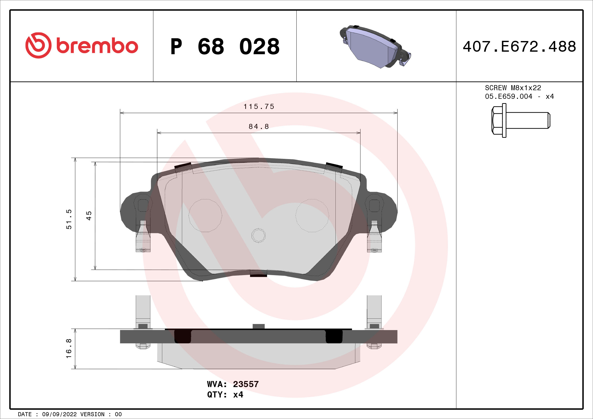 Brembo Remblokset P 68 028