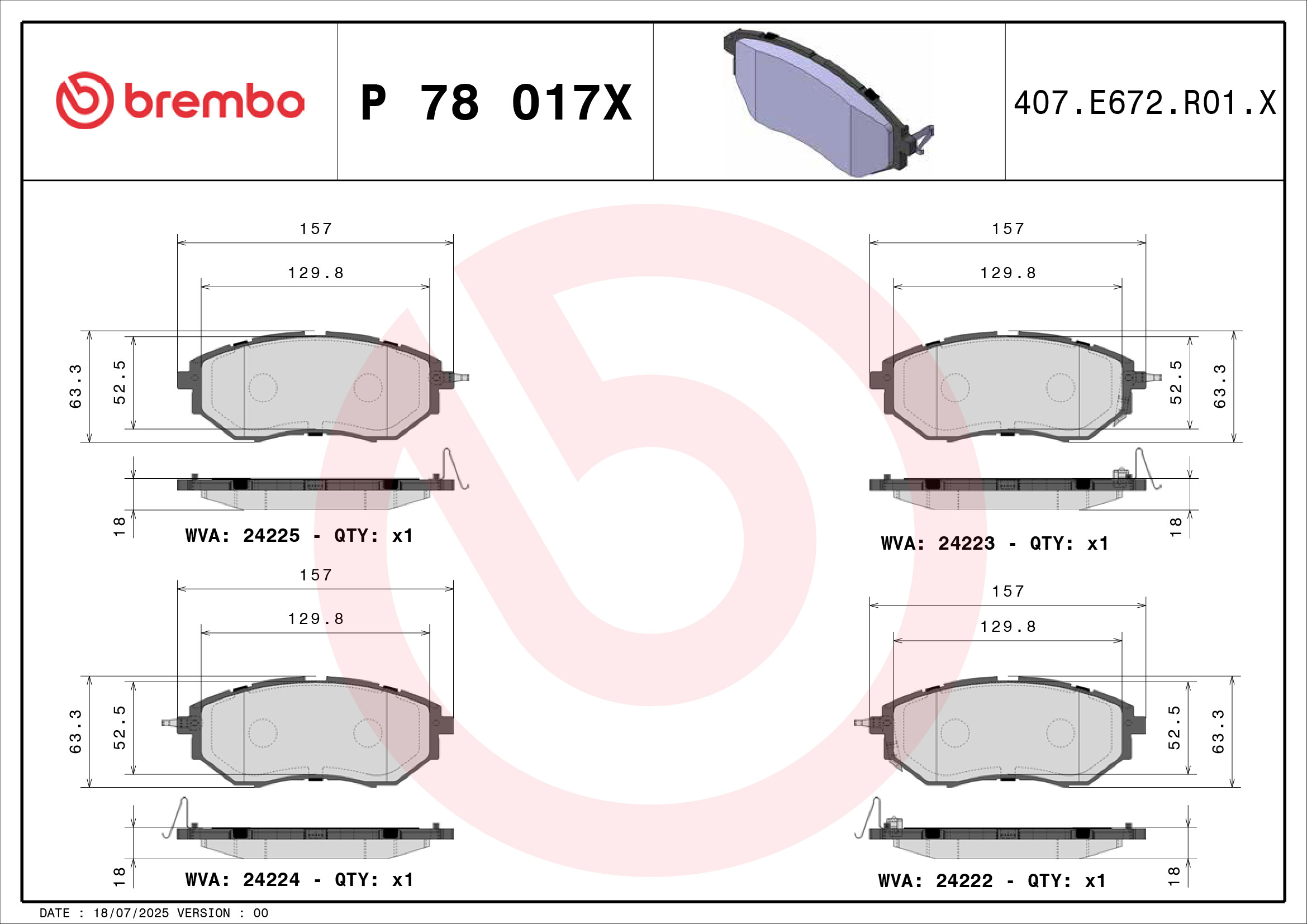 Brembo Remblokset P 78 017X