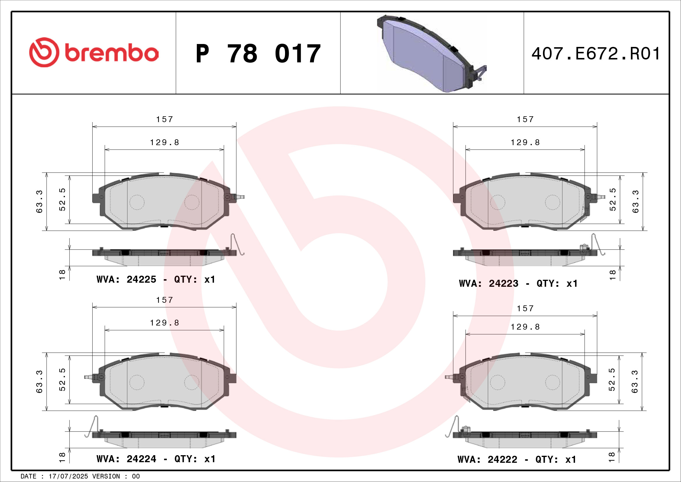 Brembo Remblokset P 78 017