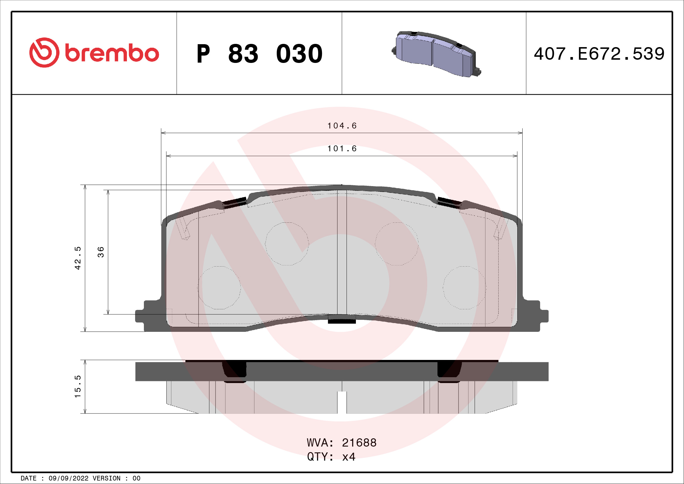 Remblokset Brembo P 83 030