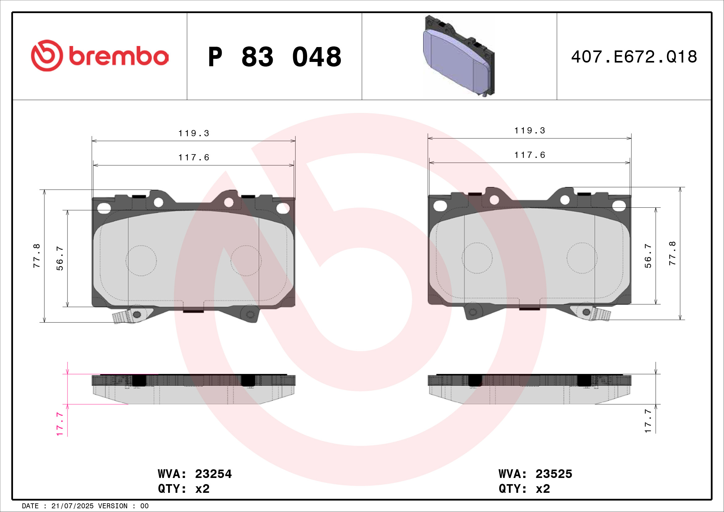 Brembo Remblokset P 83 048