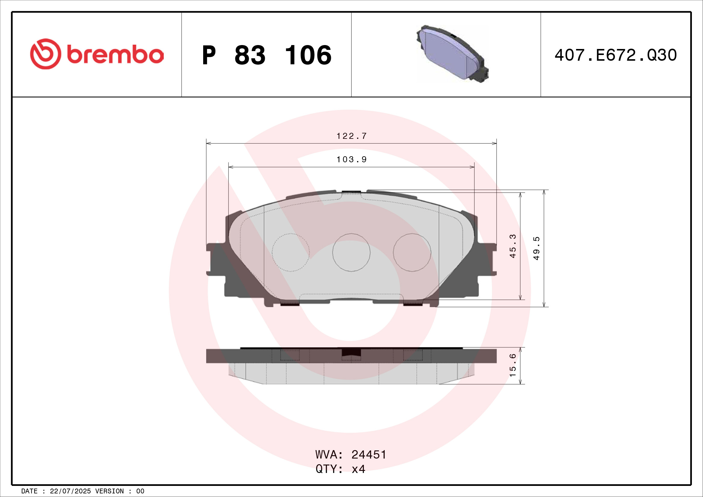 Brembo Remblokset P 83 106