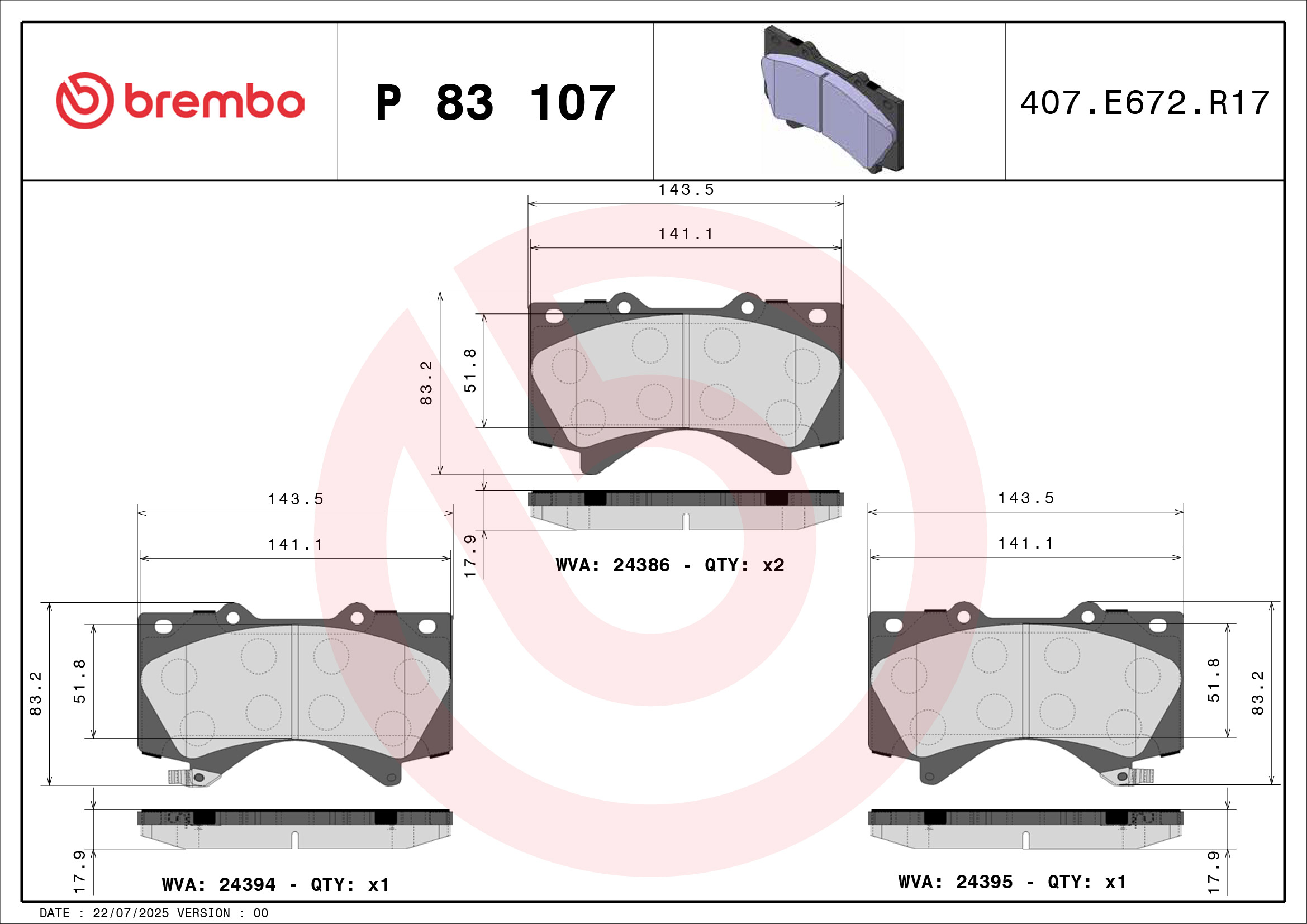 Brembo Remblokset P 83 107